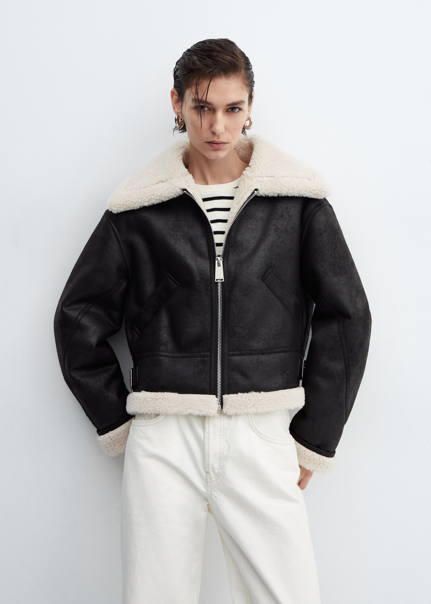 Faux shearling-lined short jacket - Detaliu al articolului 2