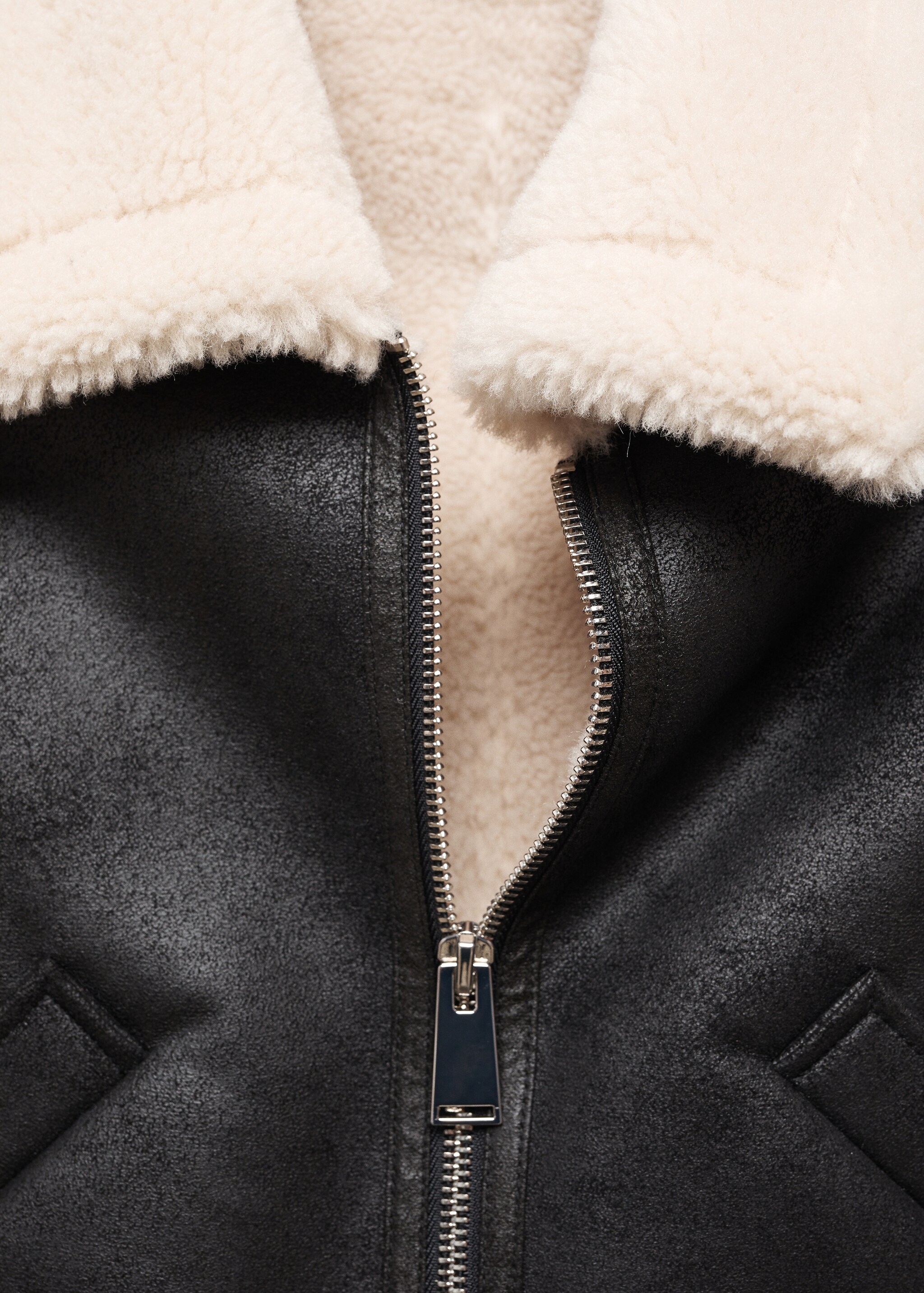 Faux shearling-lined short jacket - Details of the article 8