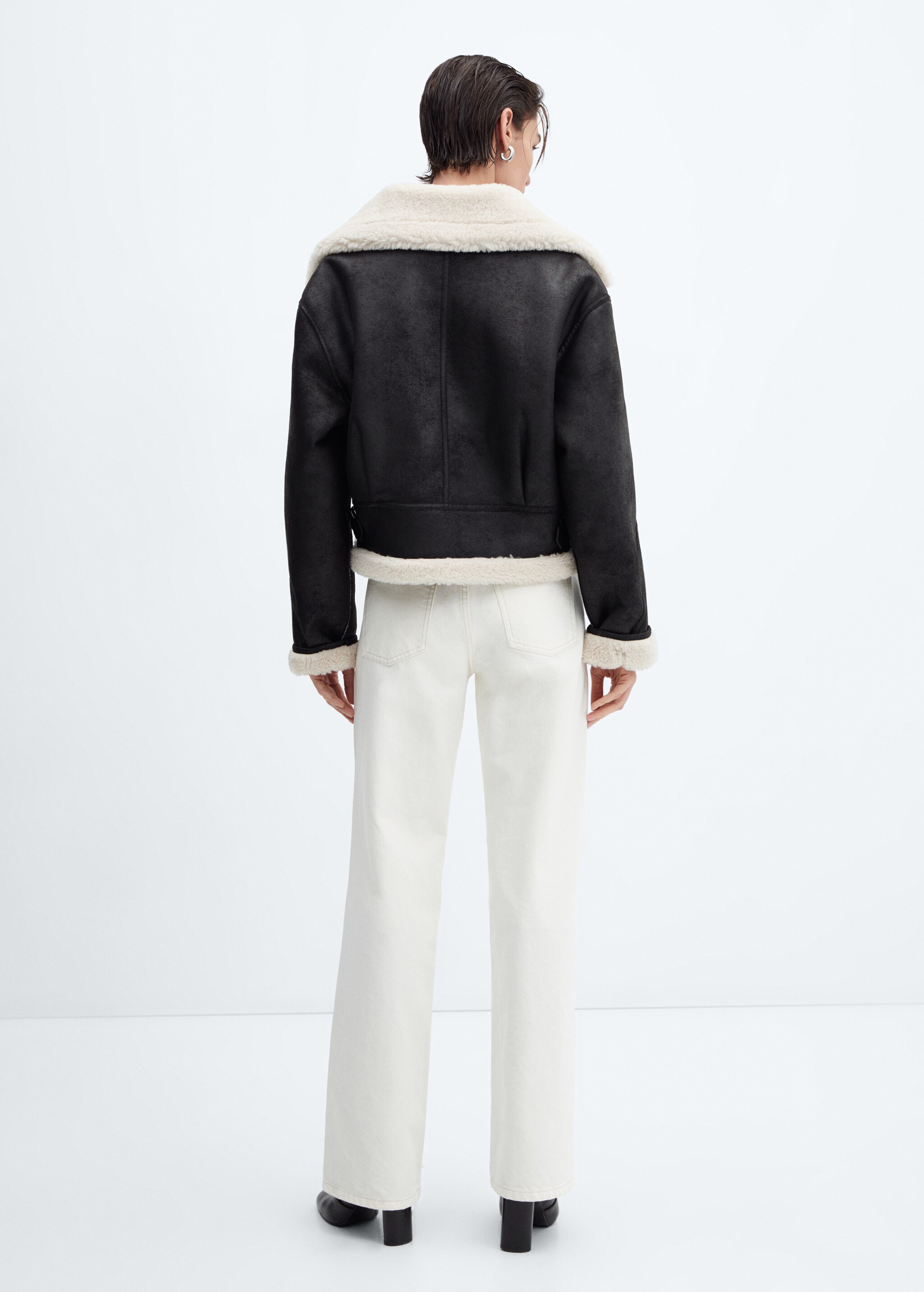 Faux shearling-lined short jacket - Reverse of the article