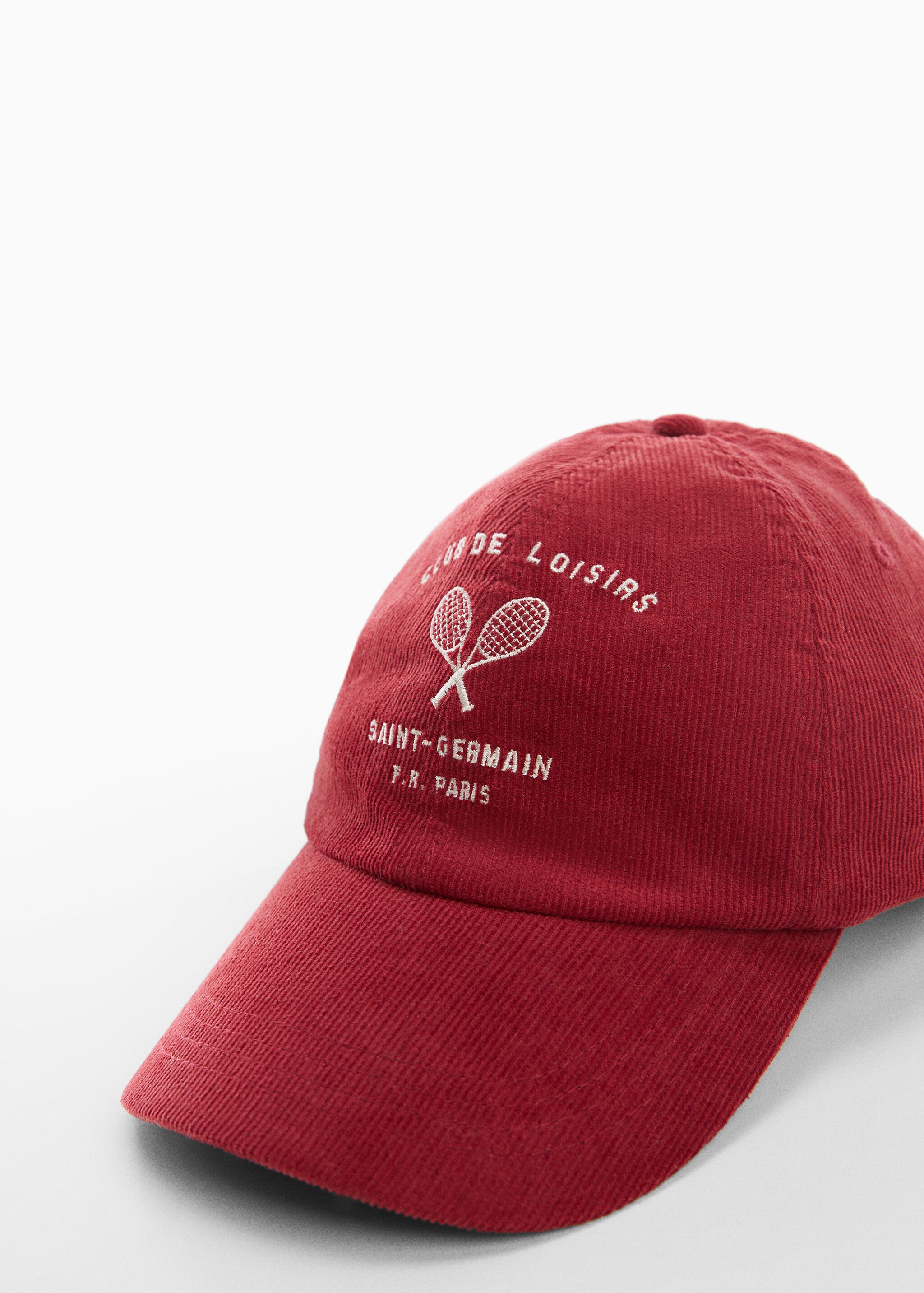 Embroidered corduroy cap - Details of the article 1