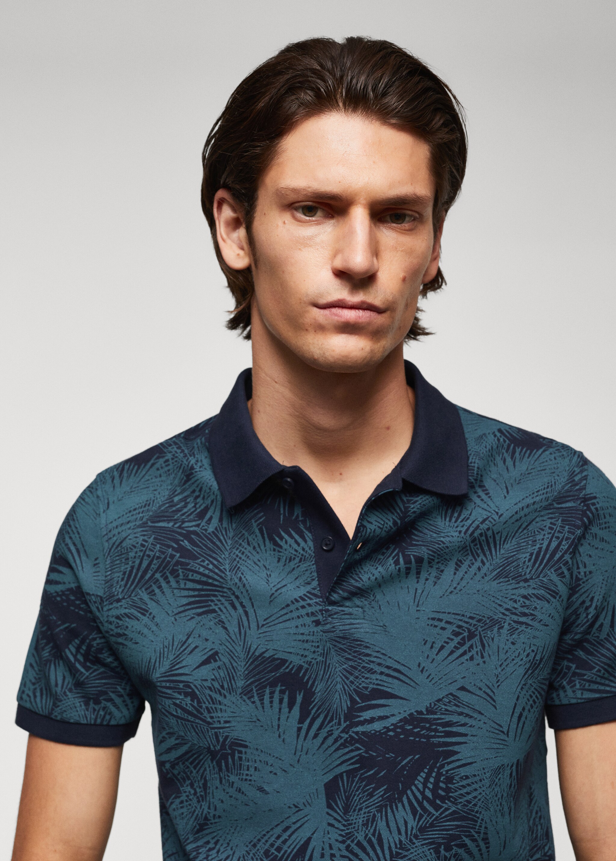 Palm print polo shirt - Details of the article 2
