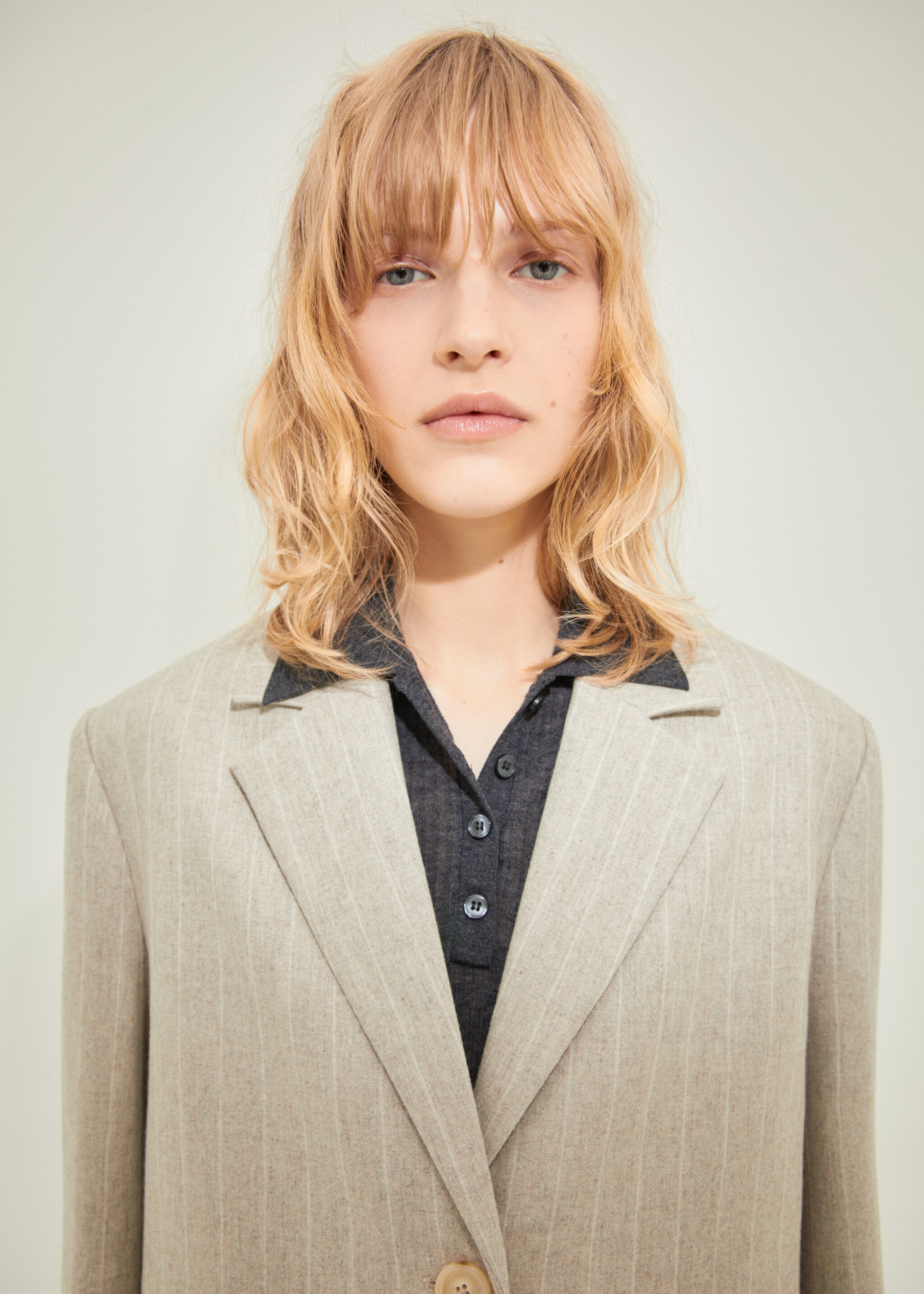 Pinstripe wool coat - Details of the article 1