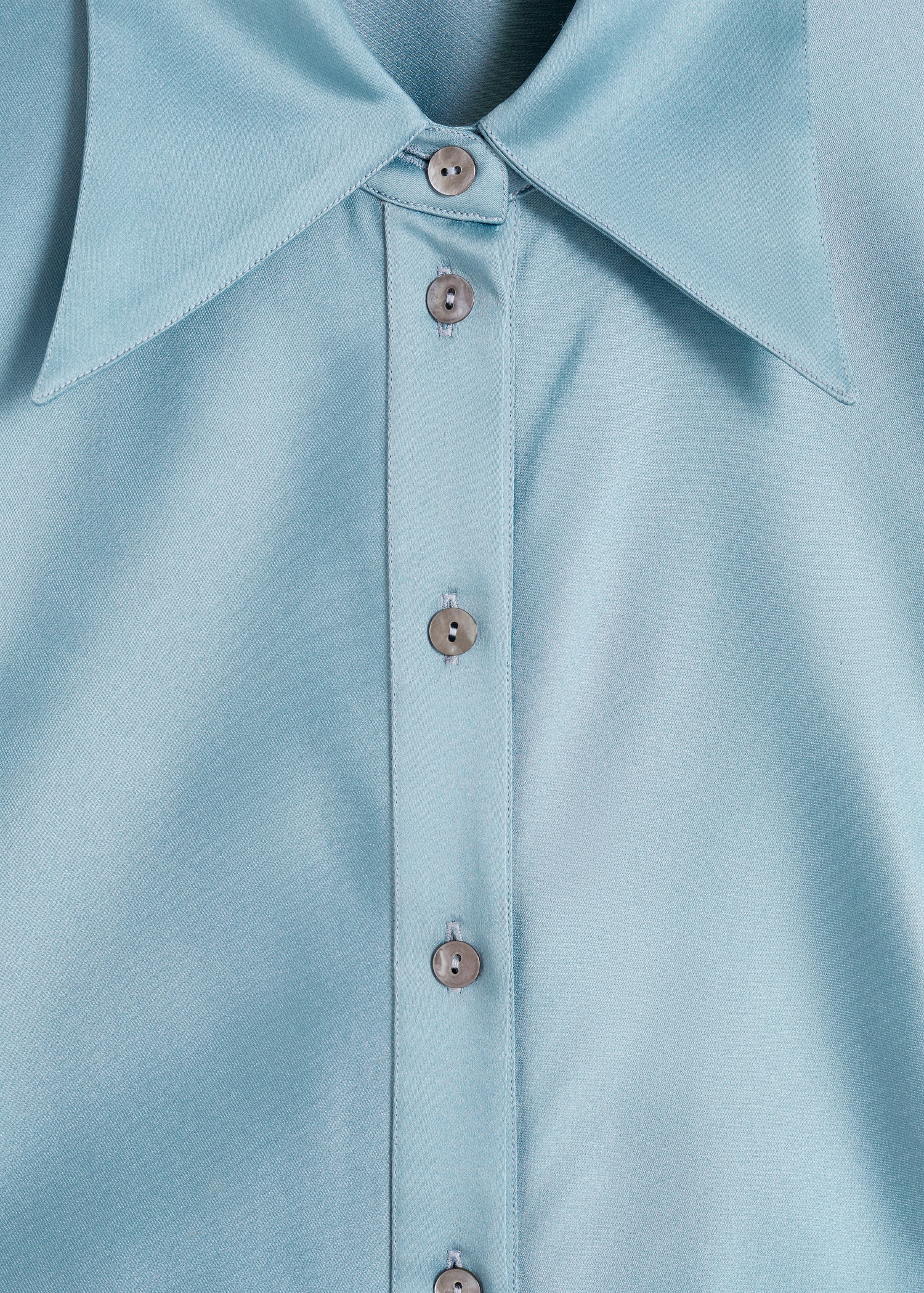 Vestido camisero satinado entallado - Detalle del artículo 8