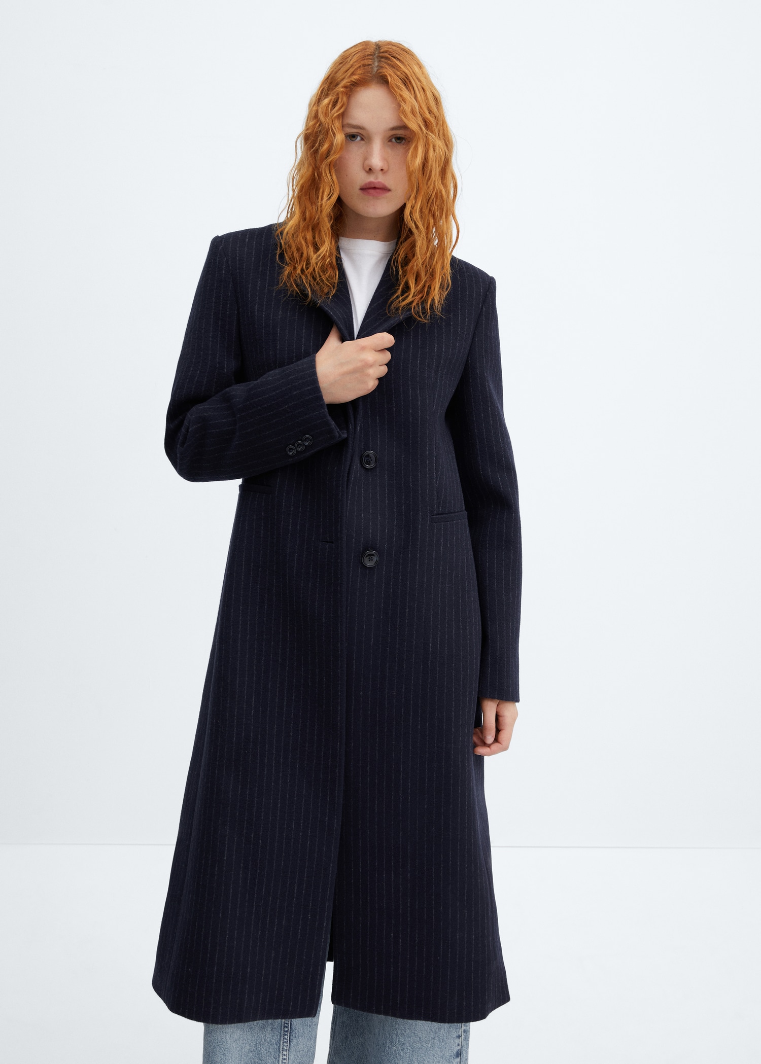 Striped wool coat - Medium plane