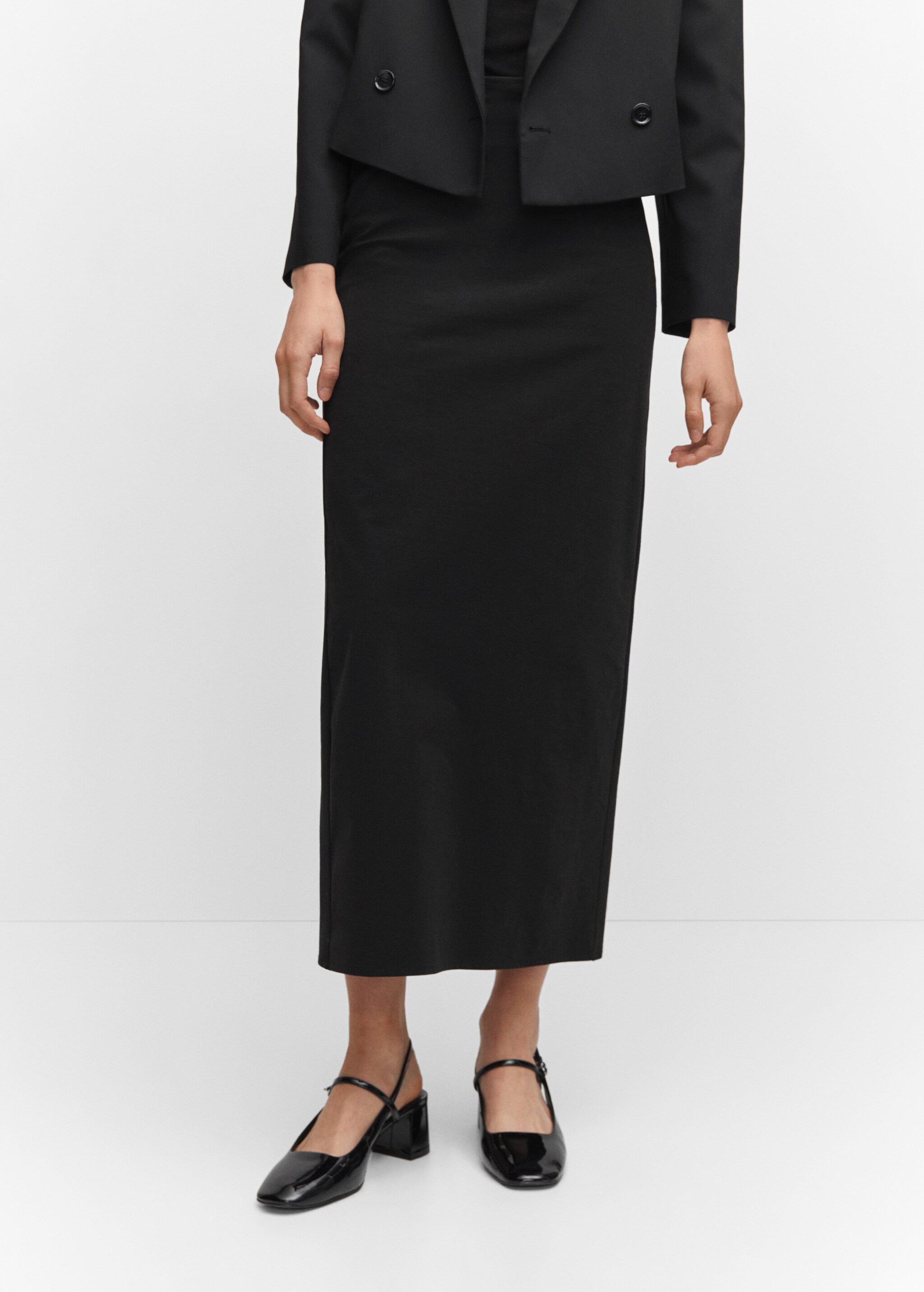 Fitted skirt with slit - Medium plane