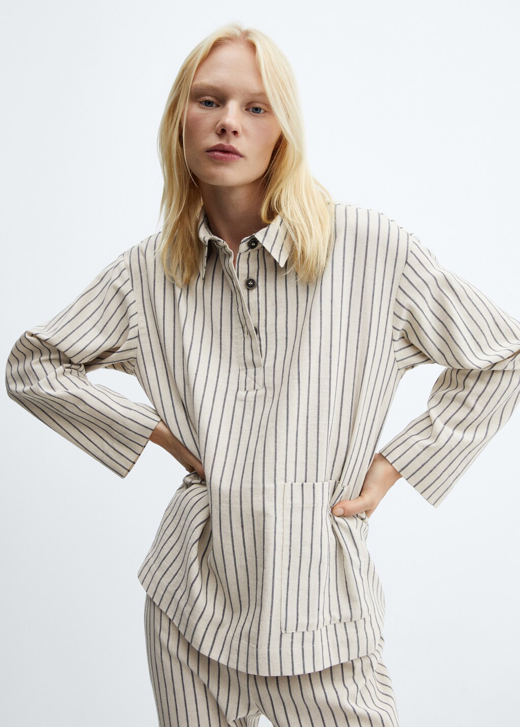 Chemise pyjama rayures Femme MANGO Niger