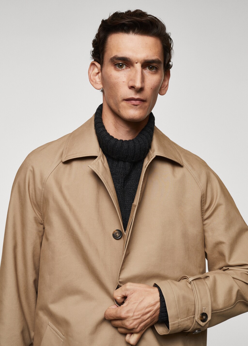 Water-repellent quilted trench coat