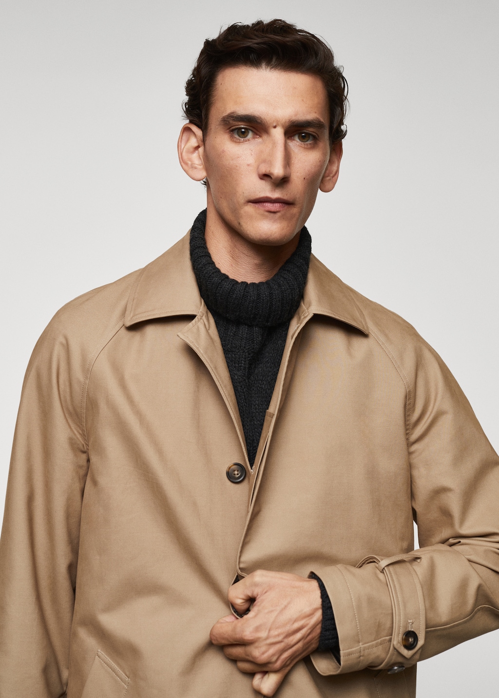 Water-repellent quilted trench coat