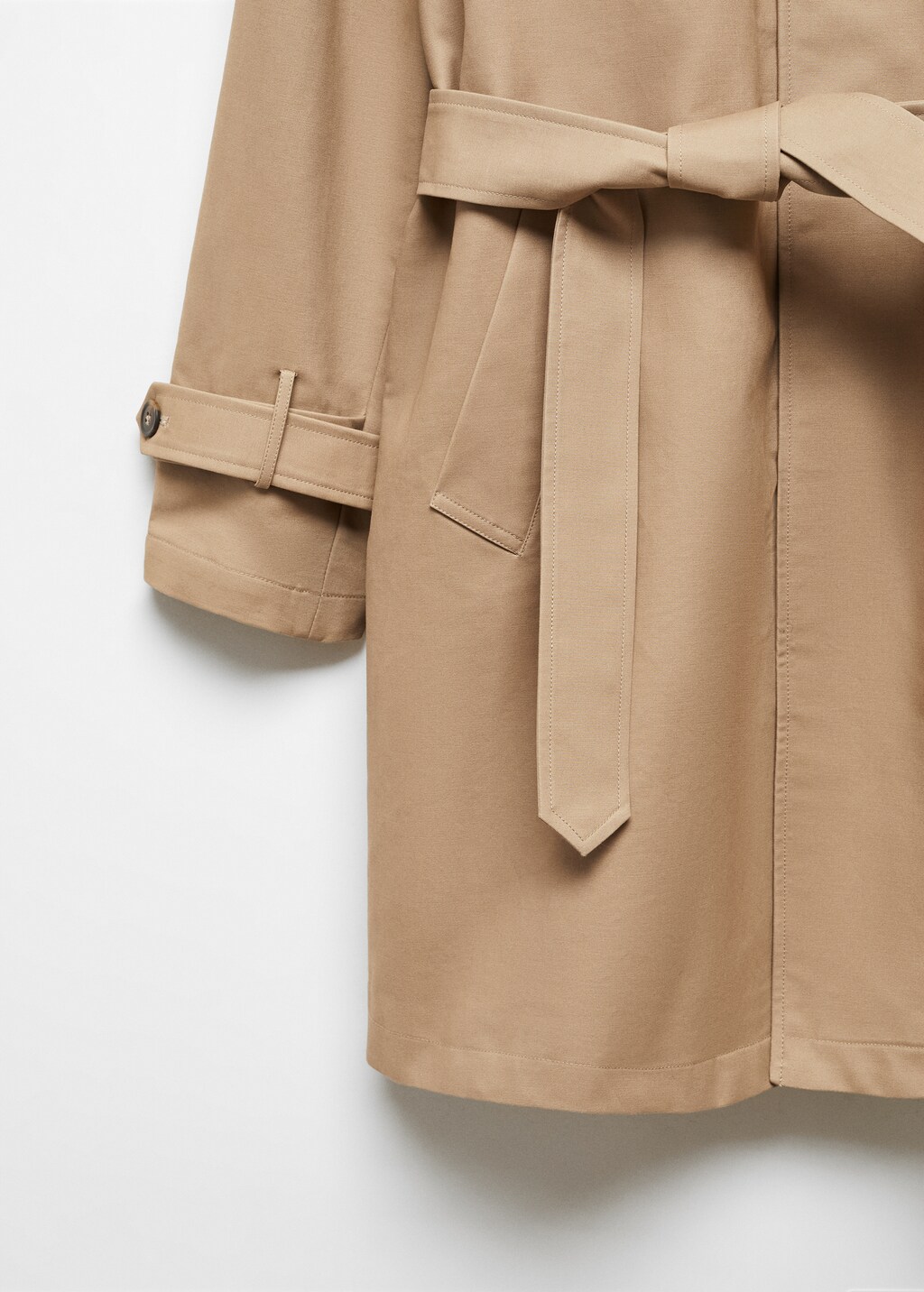 Water-repellent quilted trench coat
