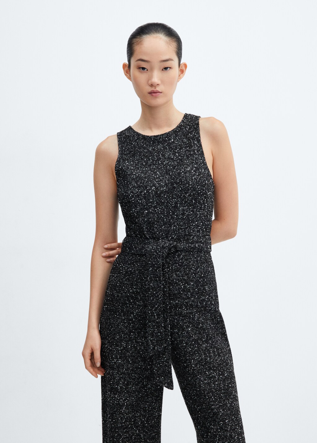 Marbled tweed jumpsuit Women MANGO Iraq
