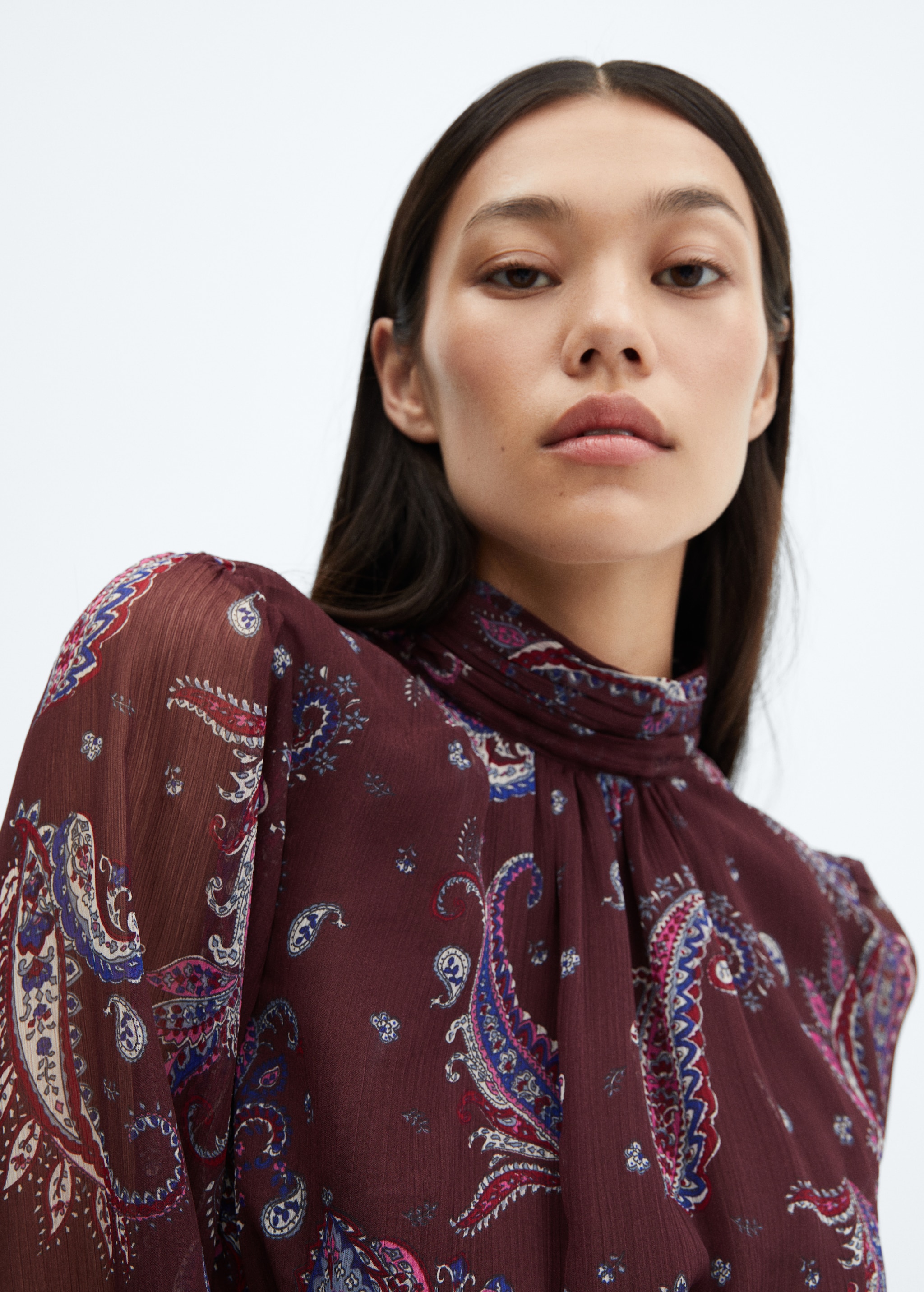 Paisley blouse with puffed sleeves - Details of the article 1