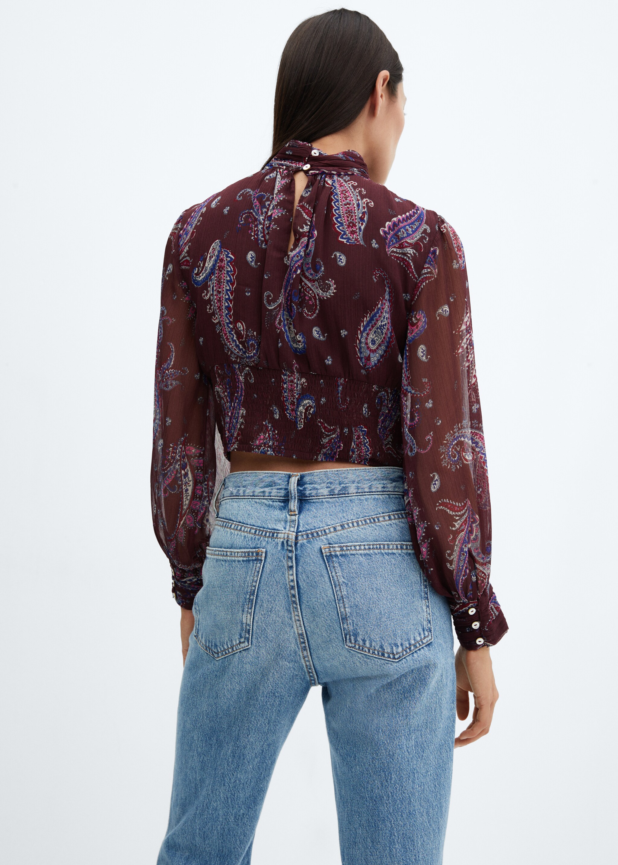 Paisley blouse with puffed sleeves - Reverse of the article