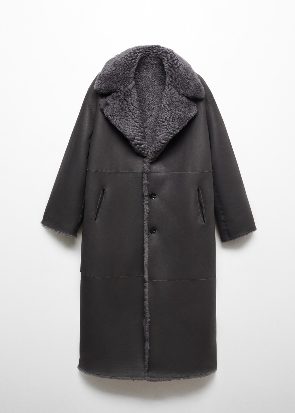 Reversible sheepskin fur-effect coat - Women | MANGO Niger Reversible sheepskin fur-effect coat - Women | MANGO Niger
