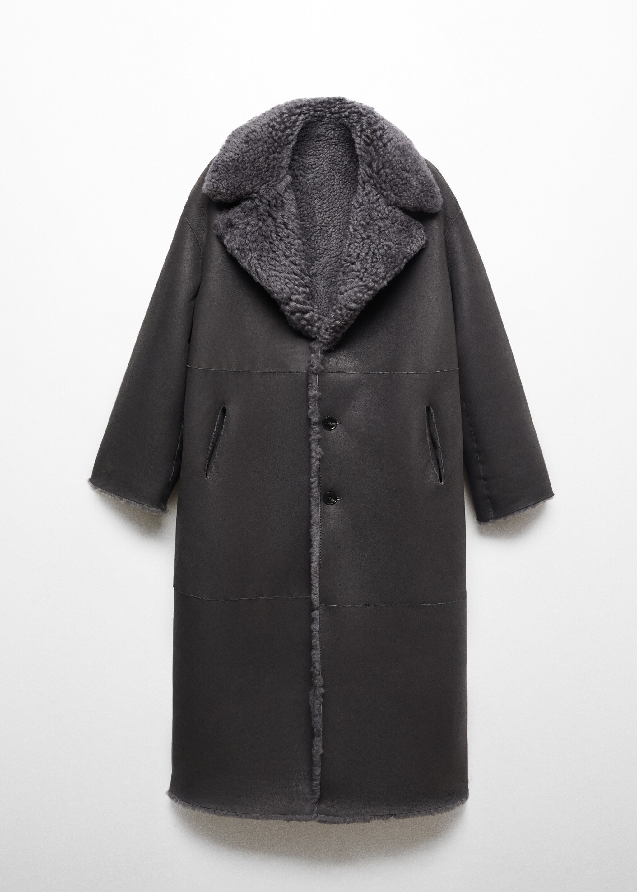 Reversible sheepskin fur-effect coat - Λεπτομέρεια του προϊόντος 8