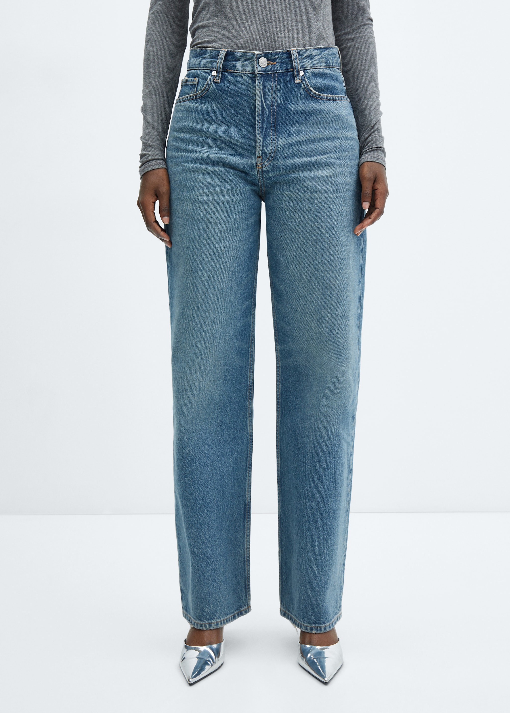 Leg Mango Denim Jane Mid-rise Straight Jeans Women MANGO Niger