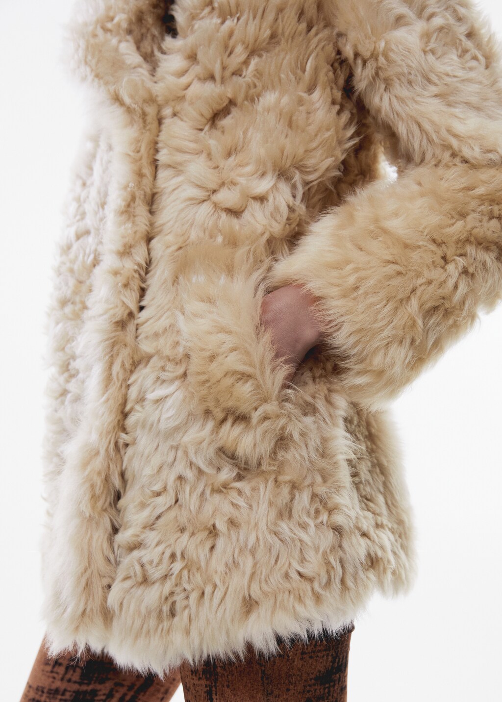 Leather coat with fur-effect interior - Women | MANGO Kosovo