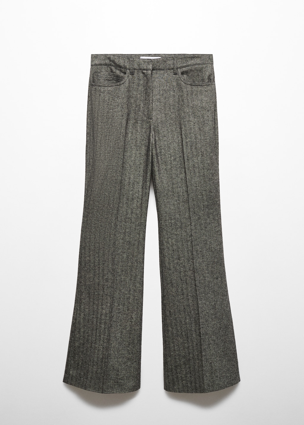 Flared wool suit trousers