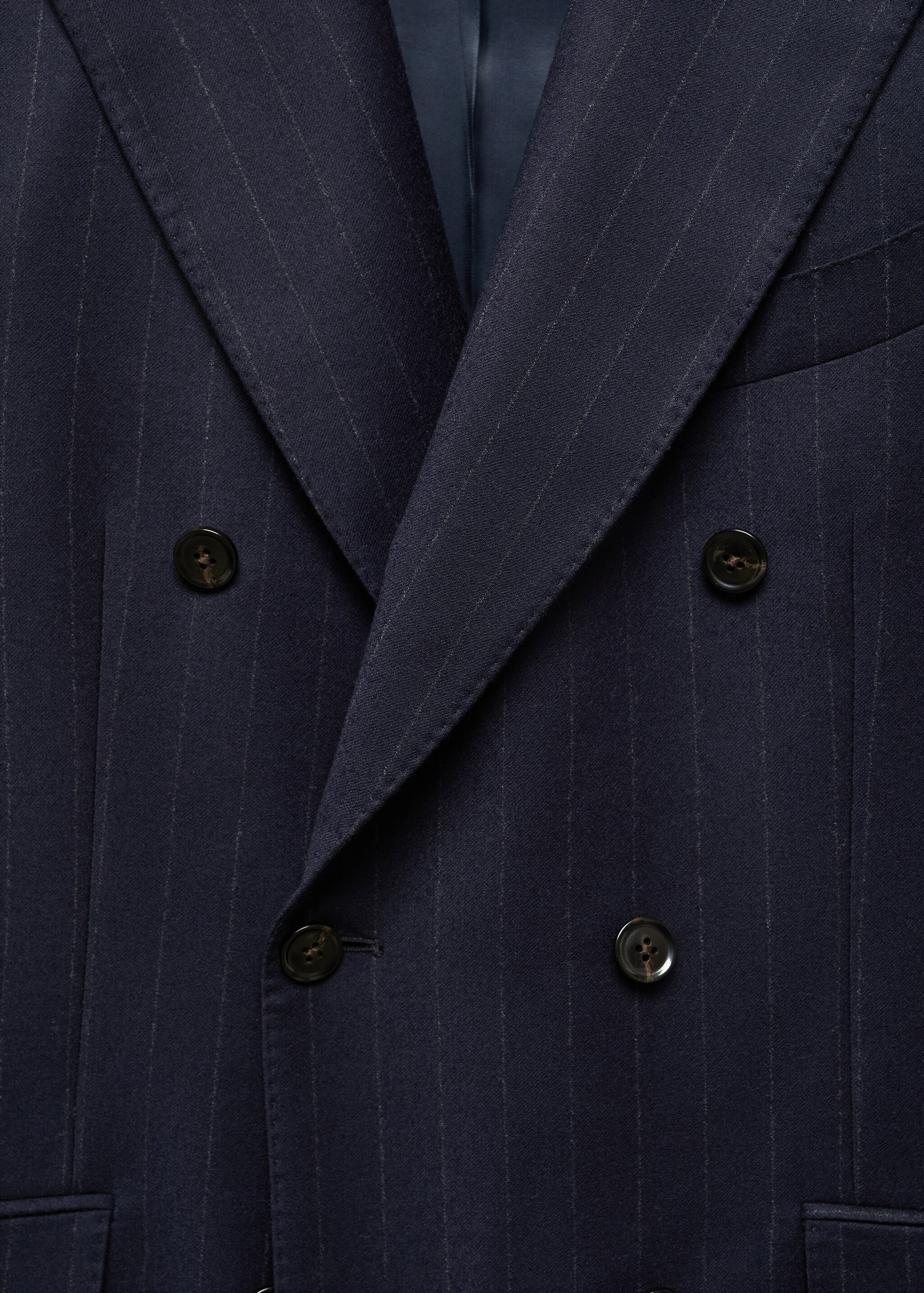 Virgin wool double-breasted suit jacket - Details of the article 8