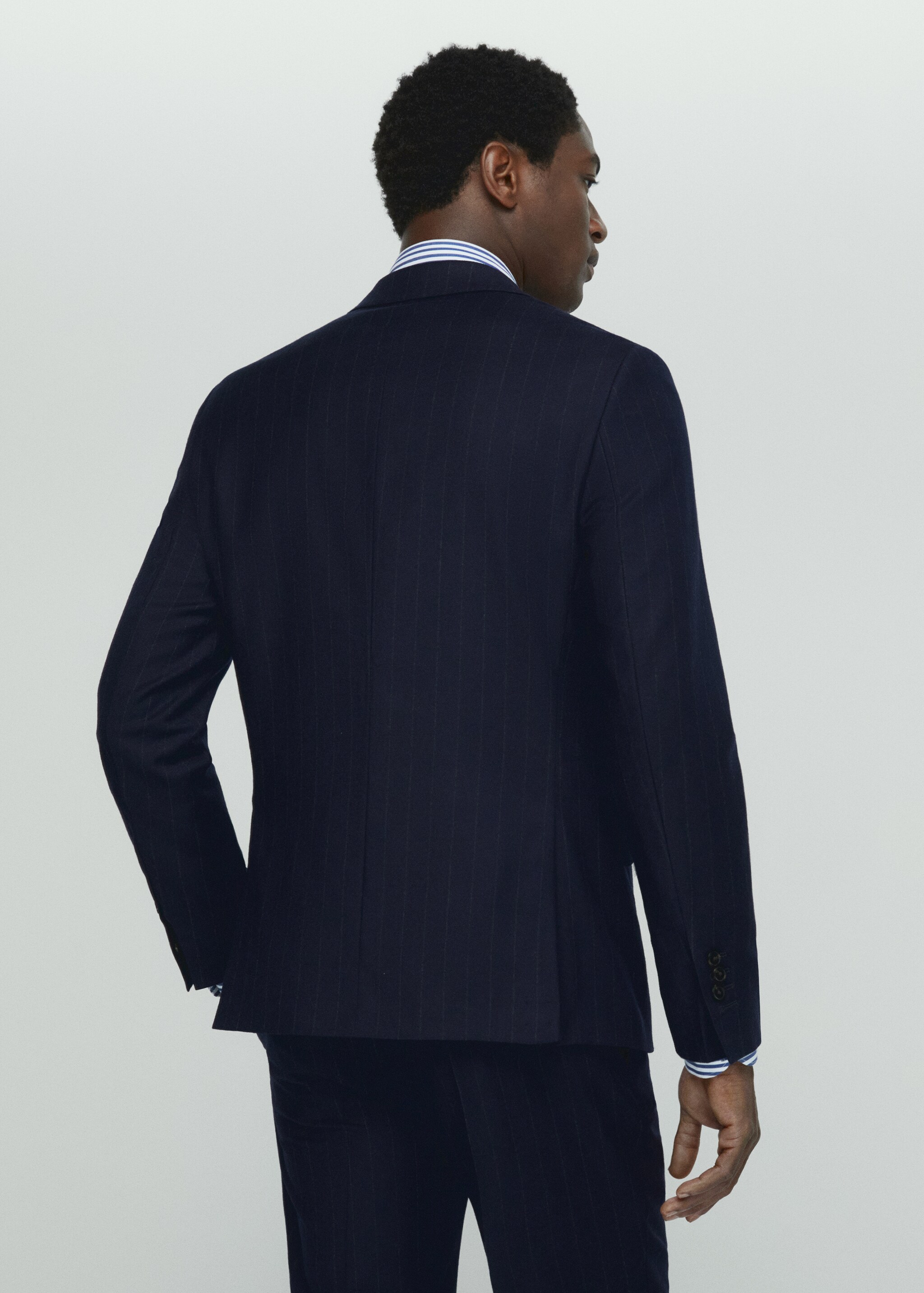 Virgin wool double-breasted suit jacket - Reverse of the article