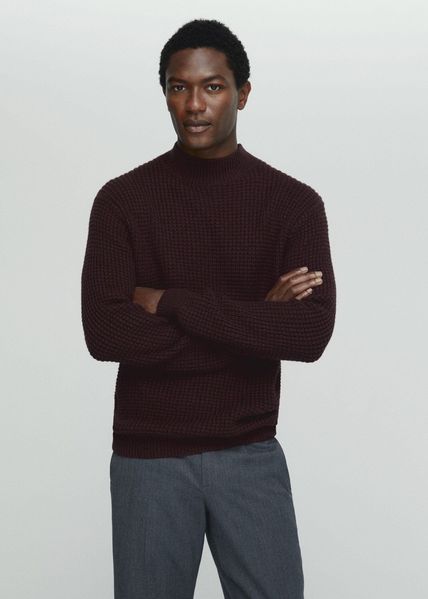 Wool perkins-neck sweater - Medium plane