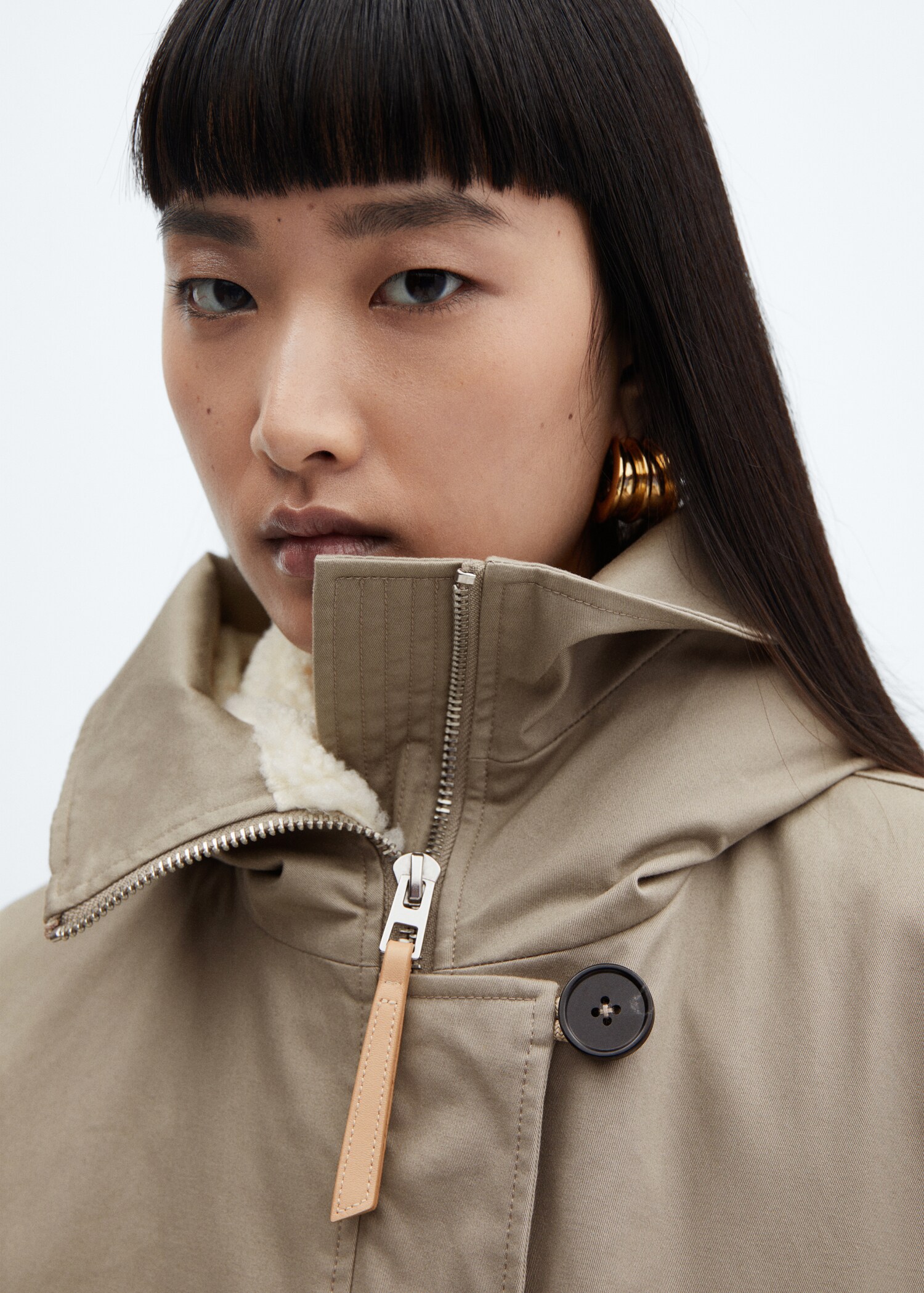 Parka midi cuello borreguito - Detalle del artículo 1