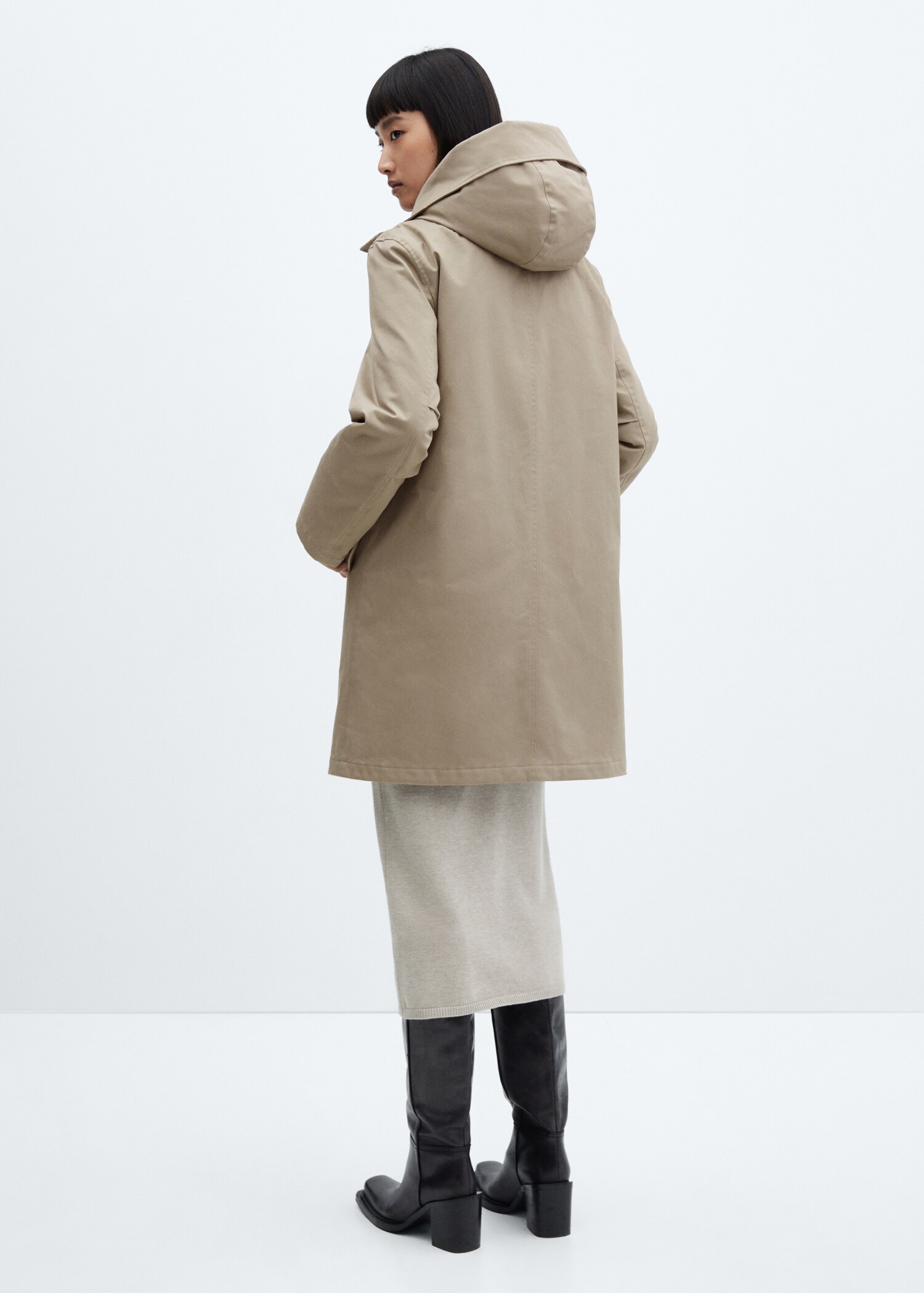 Parka midi cuello borreguito - Reverso del artículo