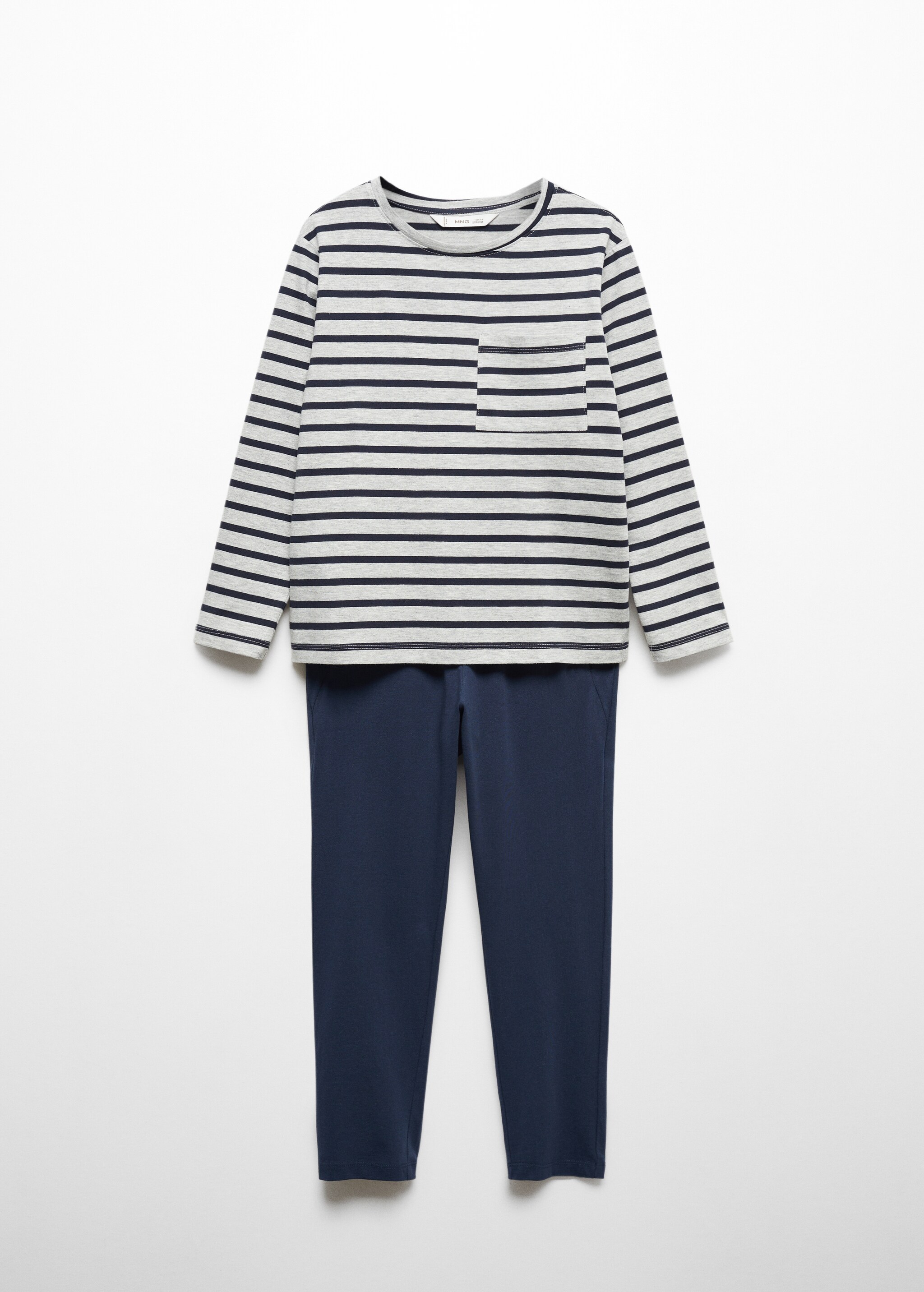 Striped cotton long pyjama - Details of the article 0