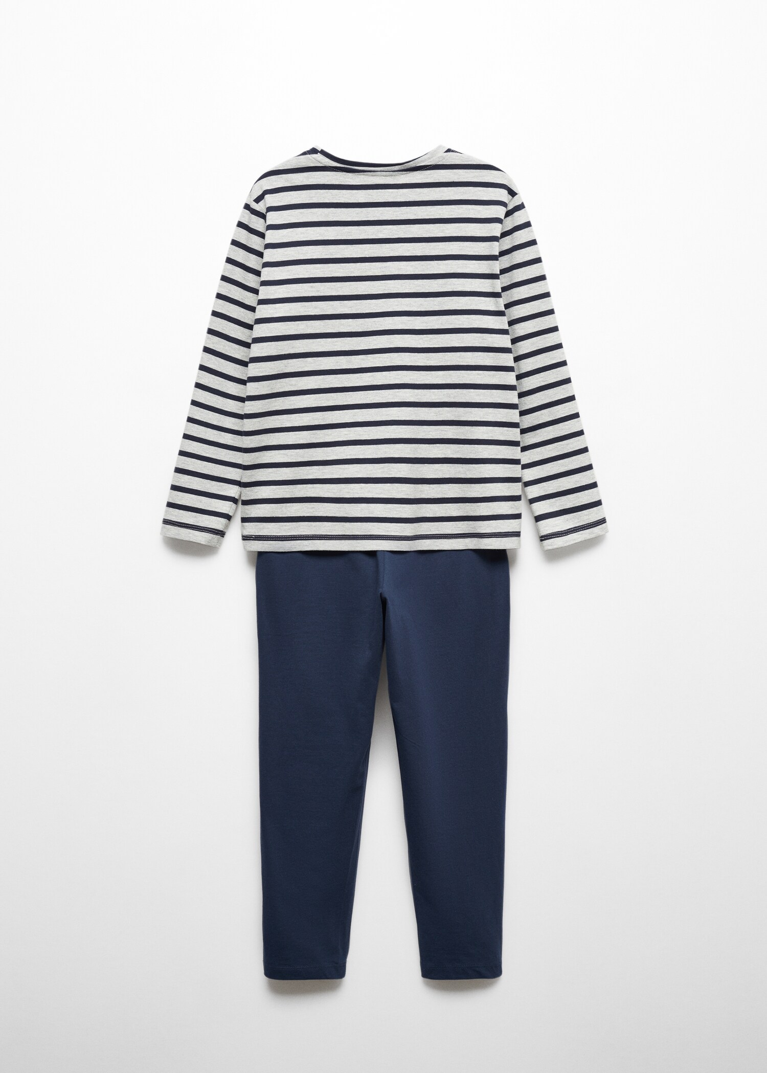Pijama llarg cotó ratlles - Revers de l'article