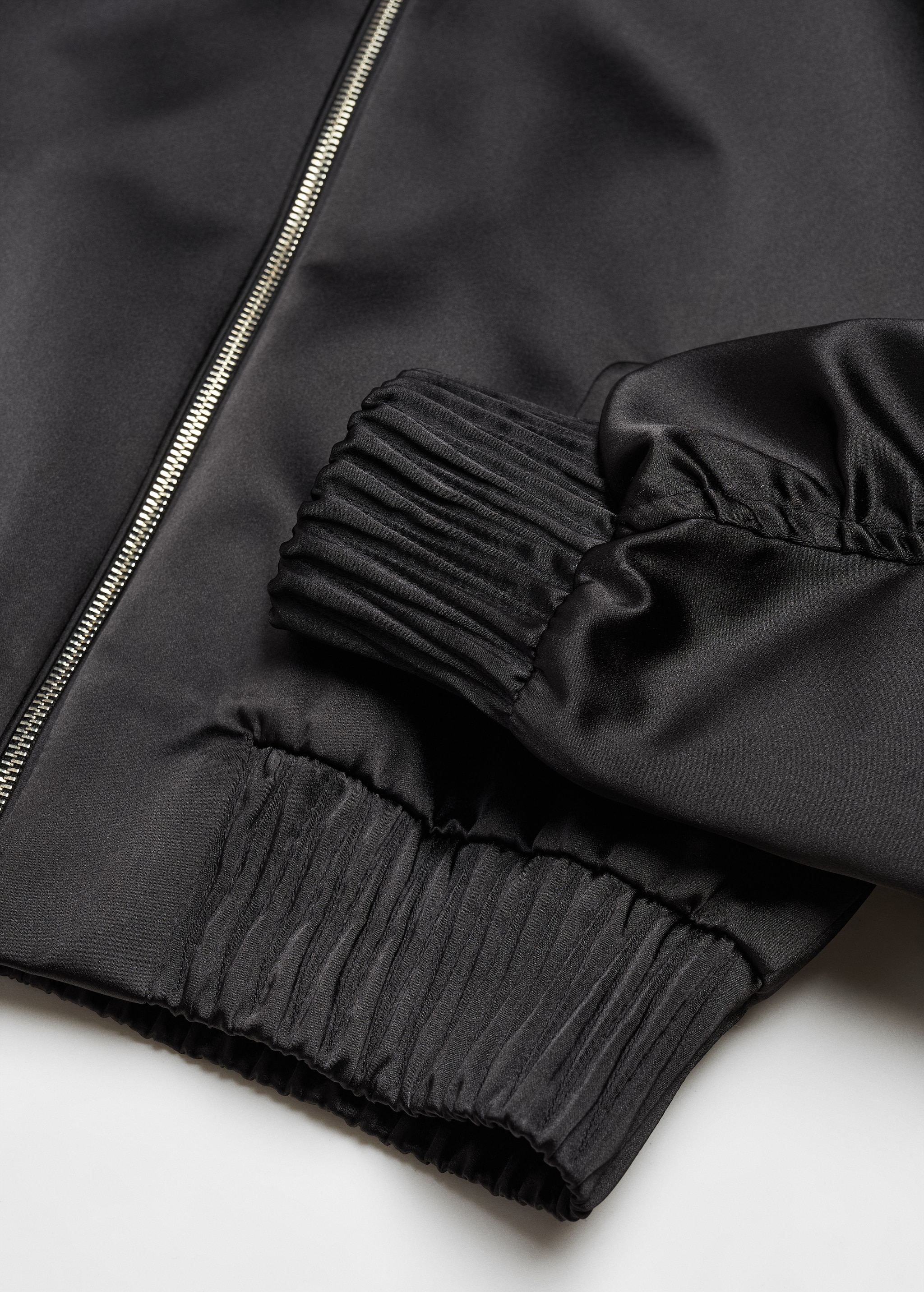 Crop satin bomber jacket - Details of the article 8