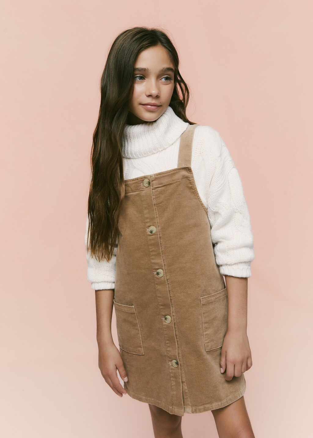 Mango corduroy fashion pinafore dress