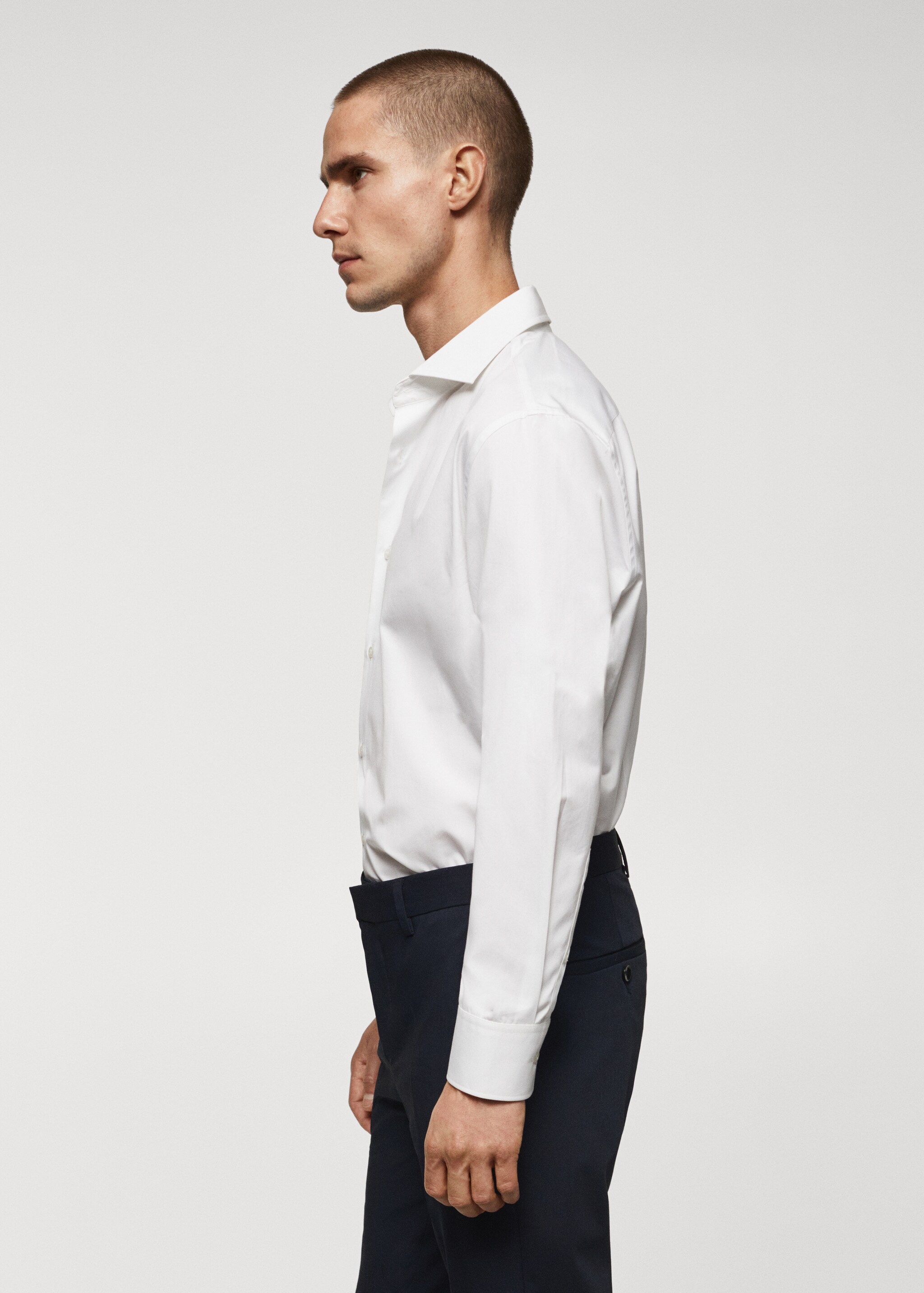 Slim-fit cotton poplin suit shirt - Details of the article 2