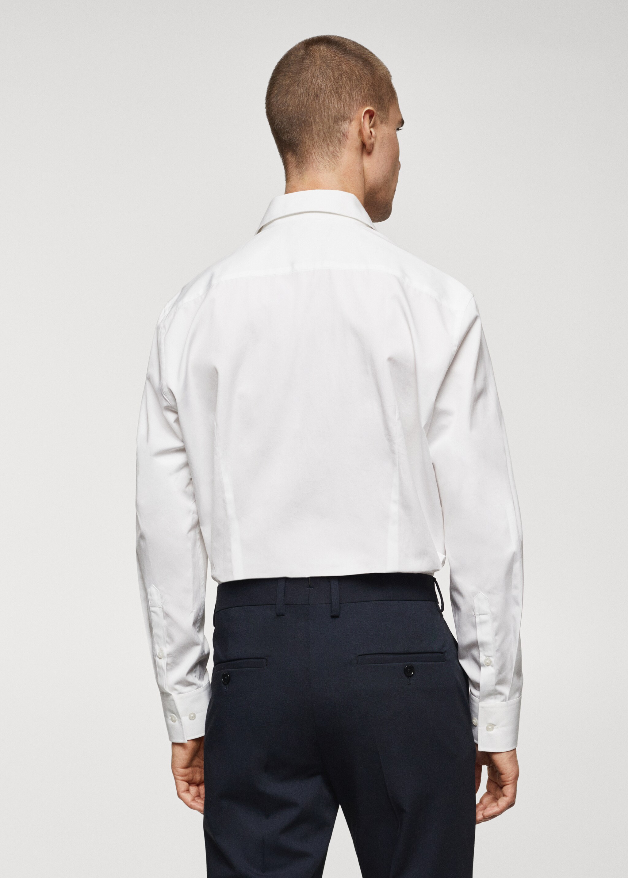 Slim-fit cotton poplin suit shirt - Reverse of the article