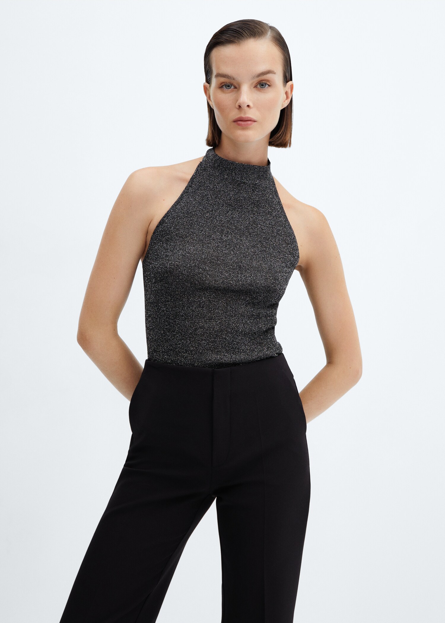 Top cuello halter lúrex - Plano medio