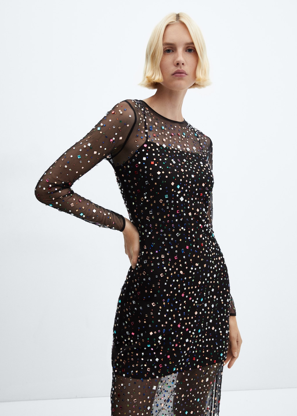 Black bedazzled dress 2025