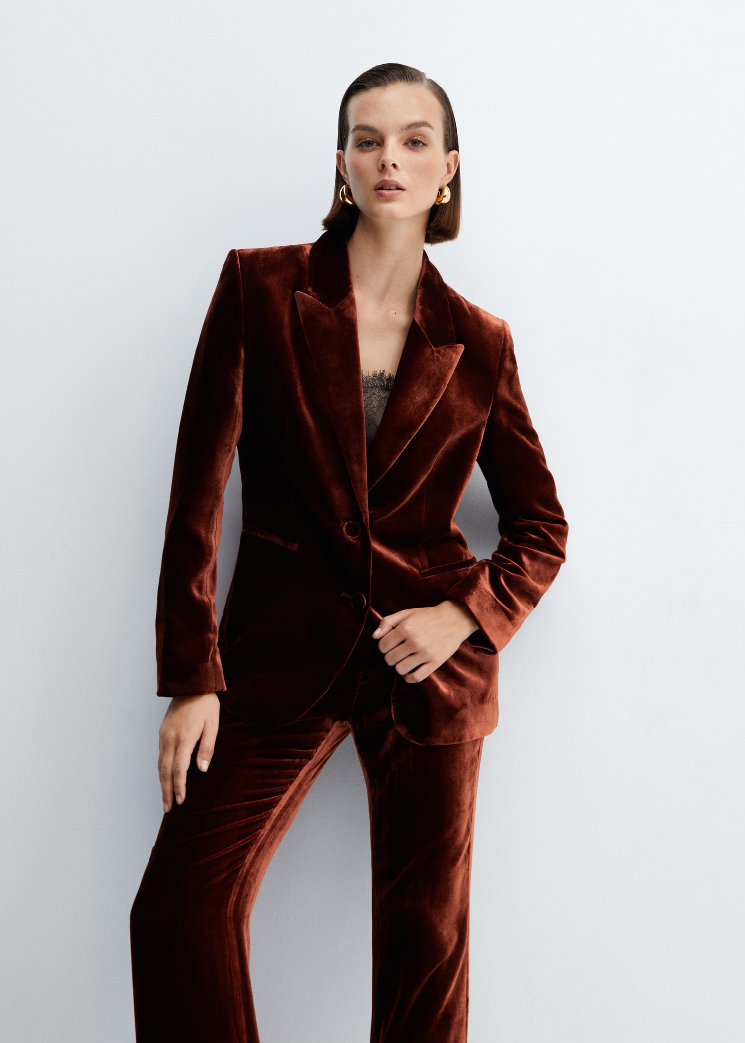 Velvet suit blazer Women MANGO Montenegro1