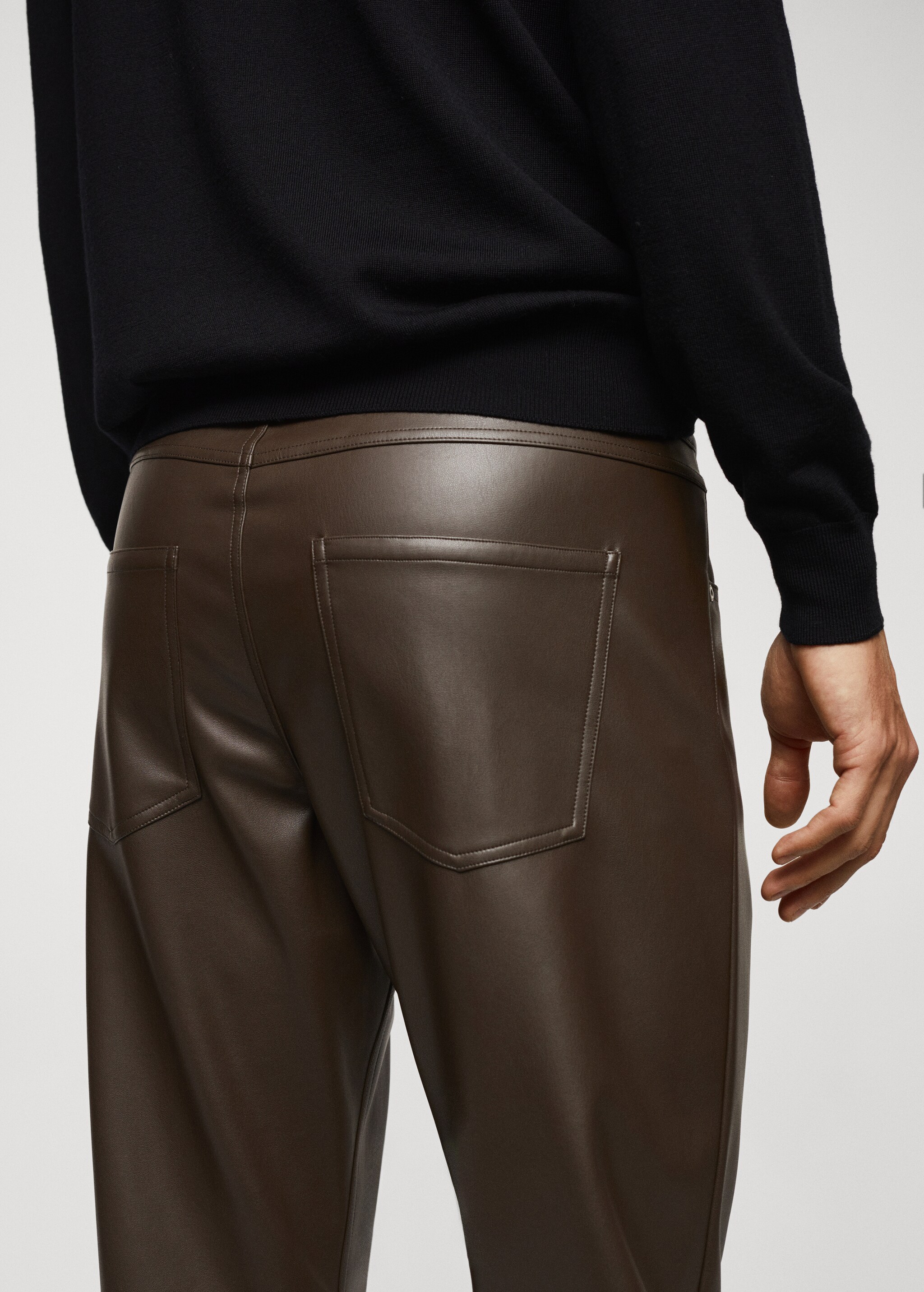 Leather effect slim fit pants - Details of the article 2
