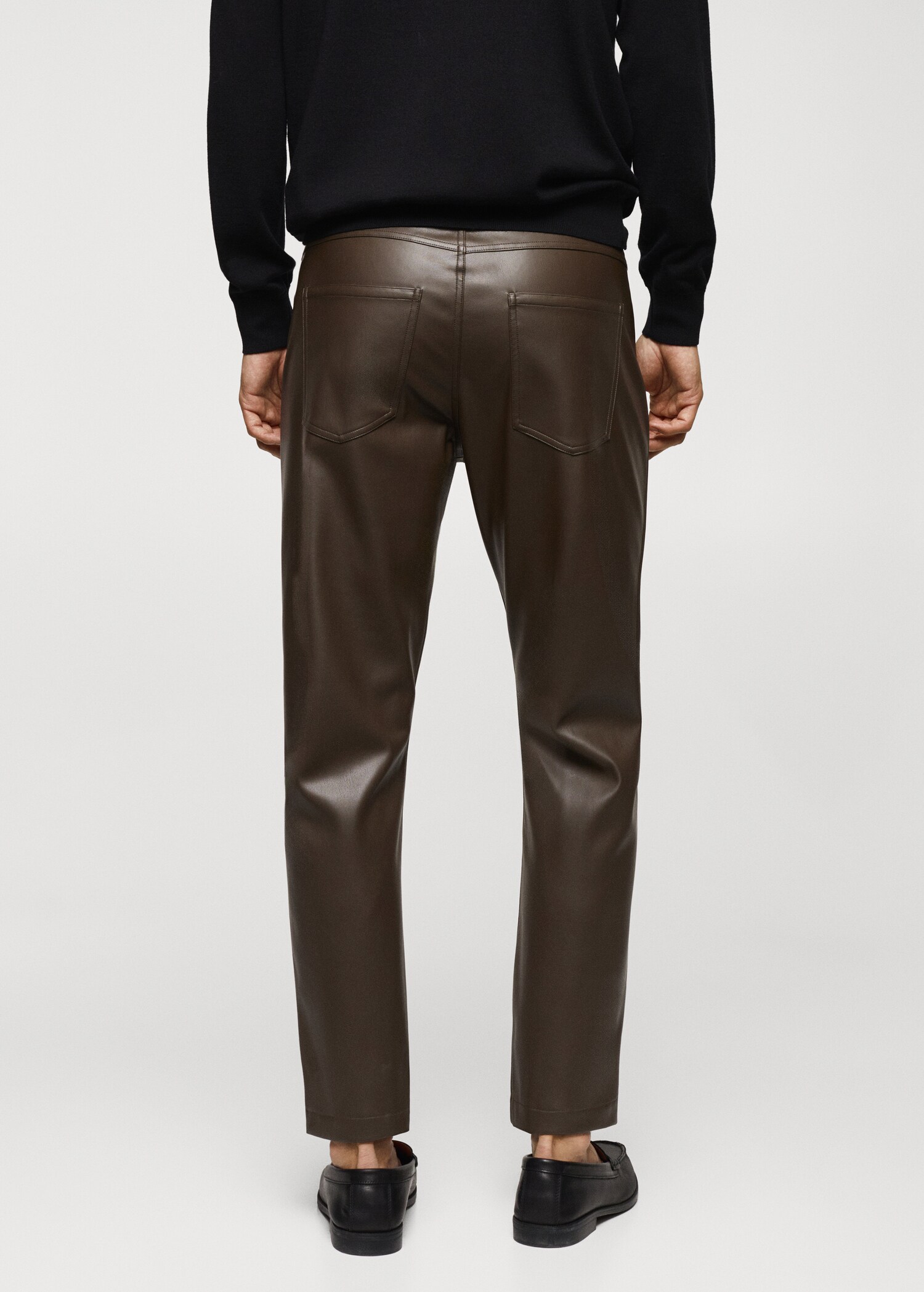 Leather effect slim fit pants - Spatele articolului