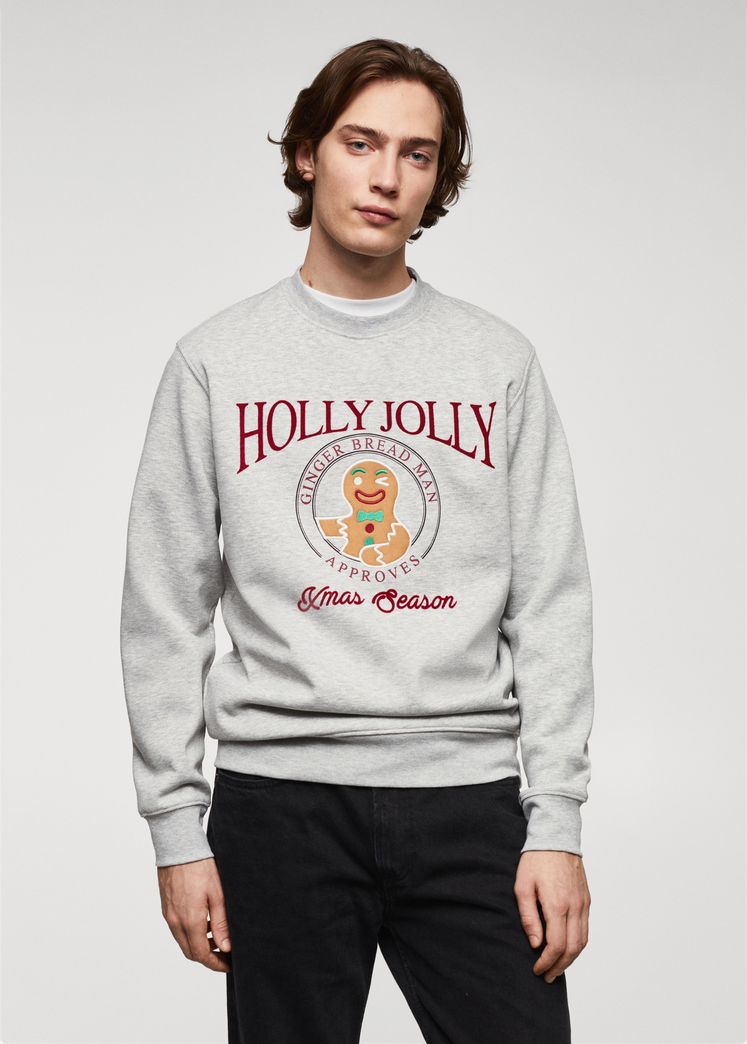 Velvet details print sweatshirt Men MANGO Vietnam