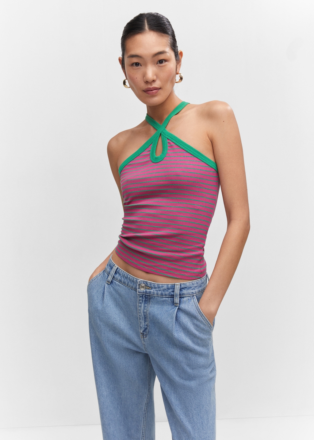Halter-neck knitted top - Women | MANGO Niger