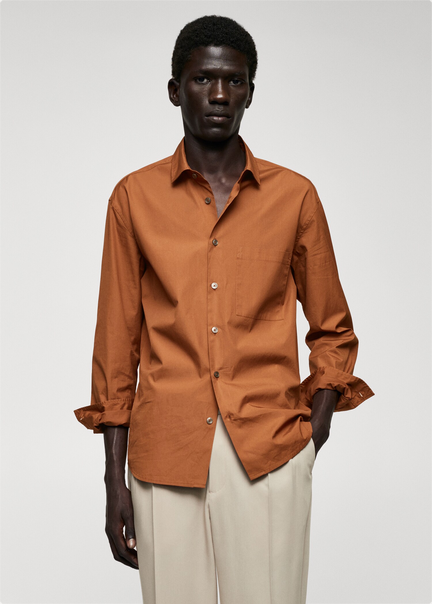 Camicia 100% cotone tasca - Piano medio