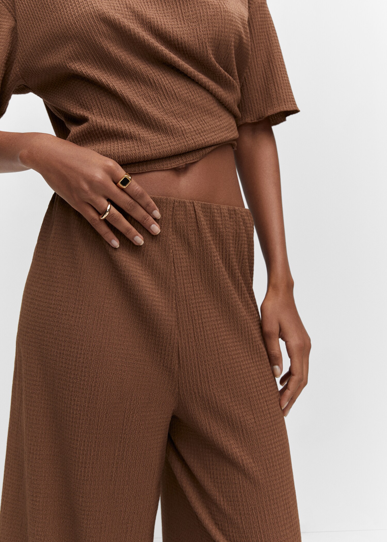 Textured culotte pants - Details of the article 6