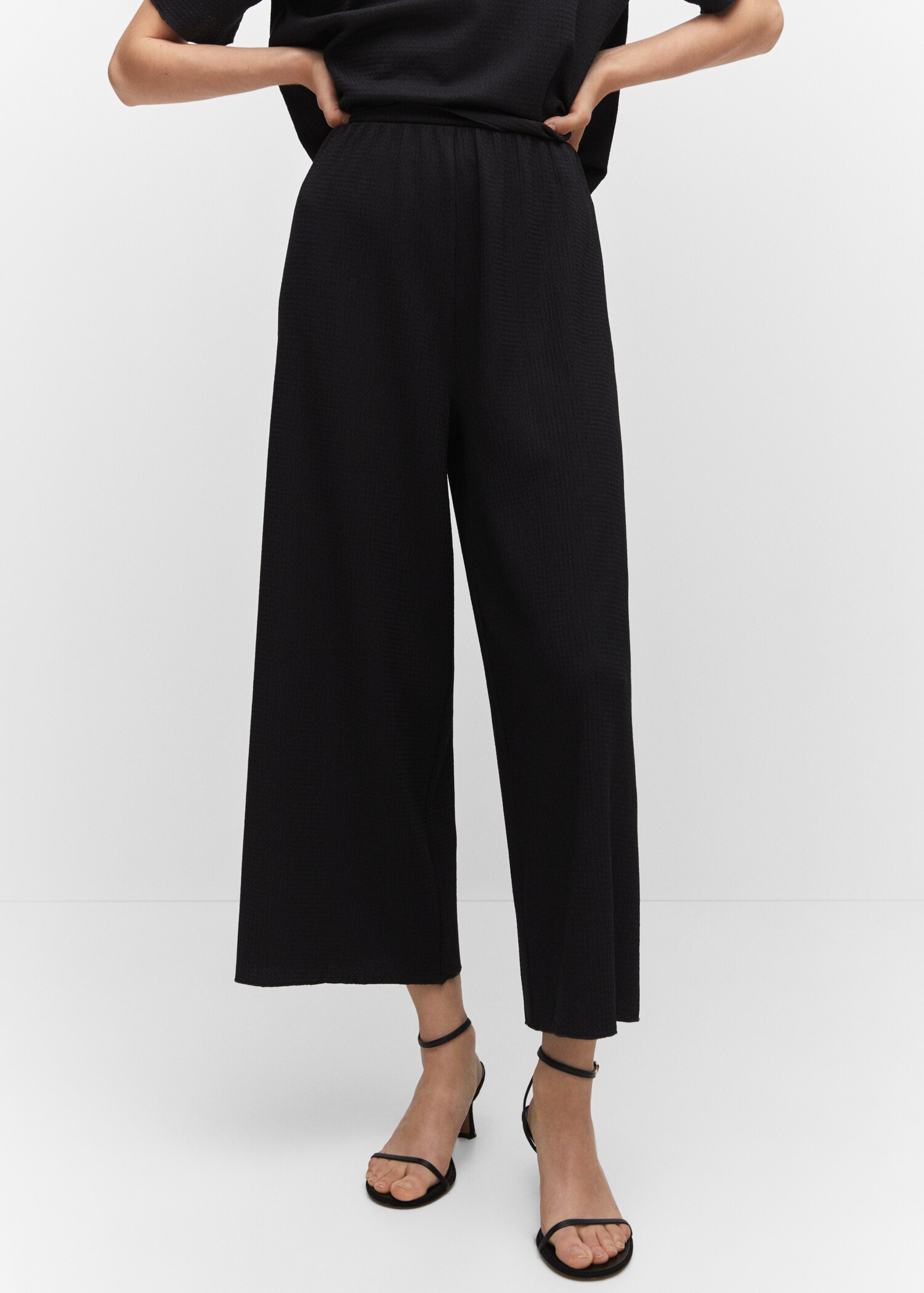 Textured culotte pants - Medium plane