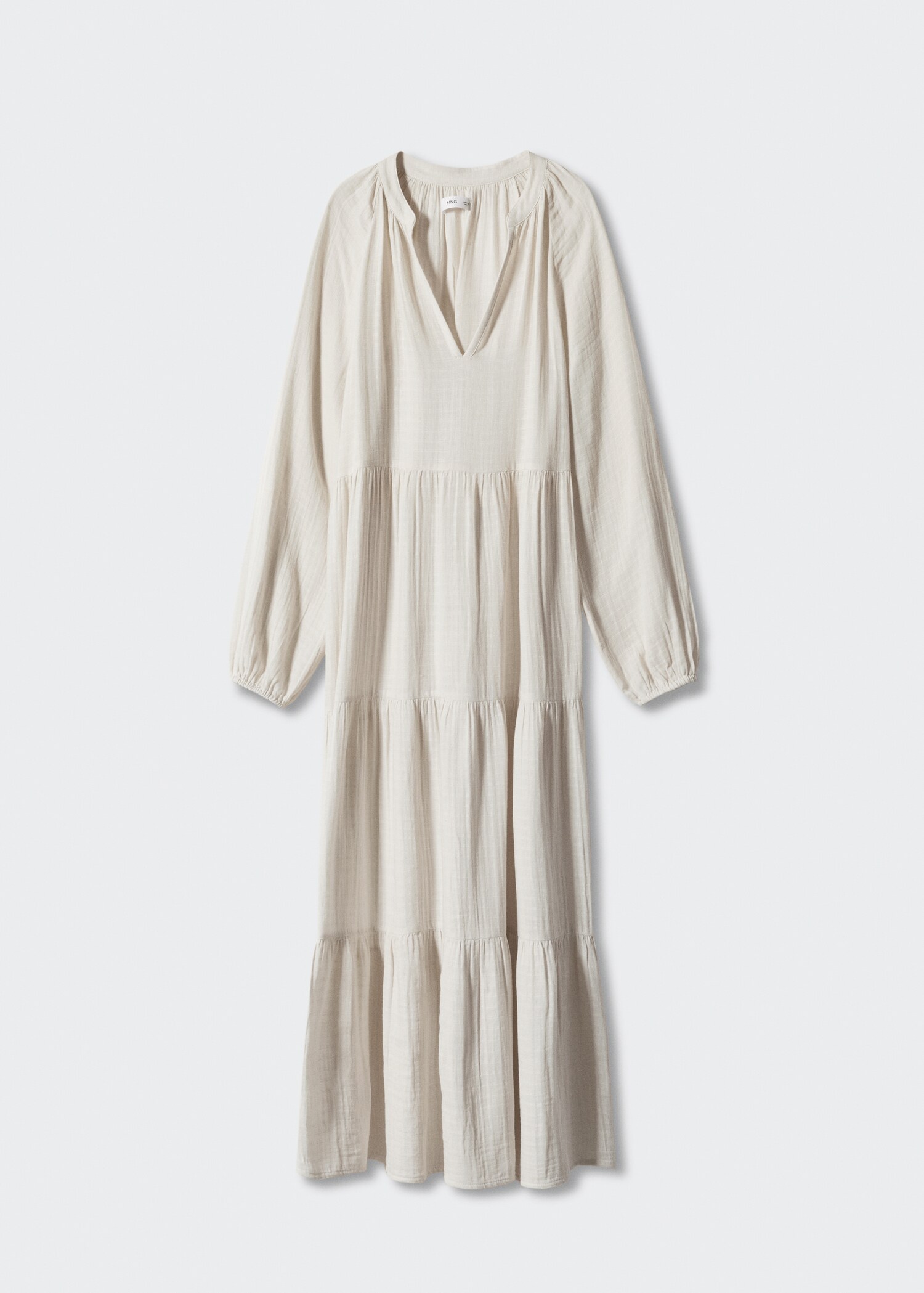 Maxi vestido algodón cuello pico - Artículo sin modelo