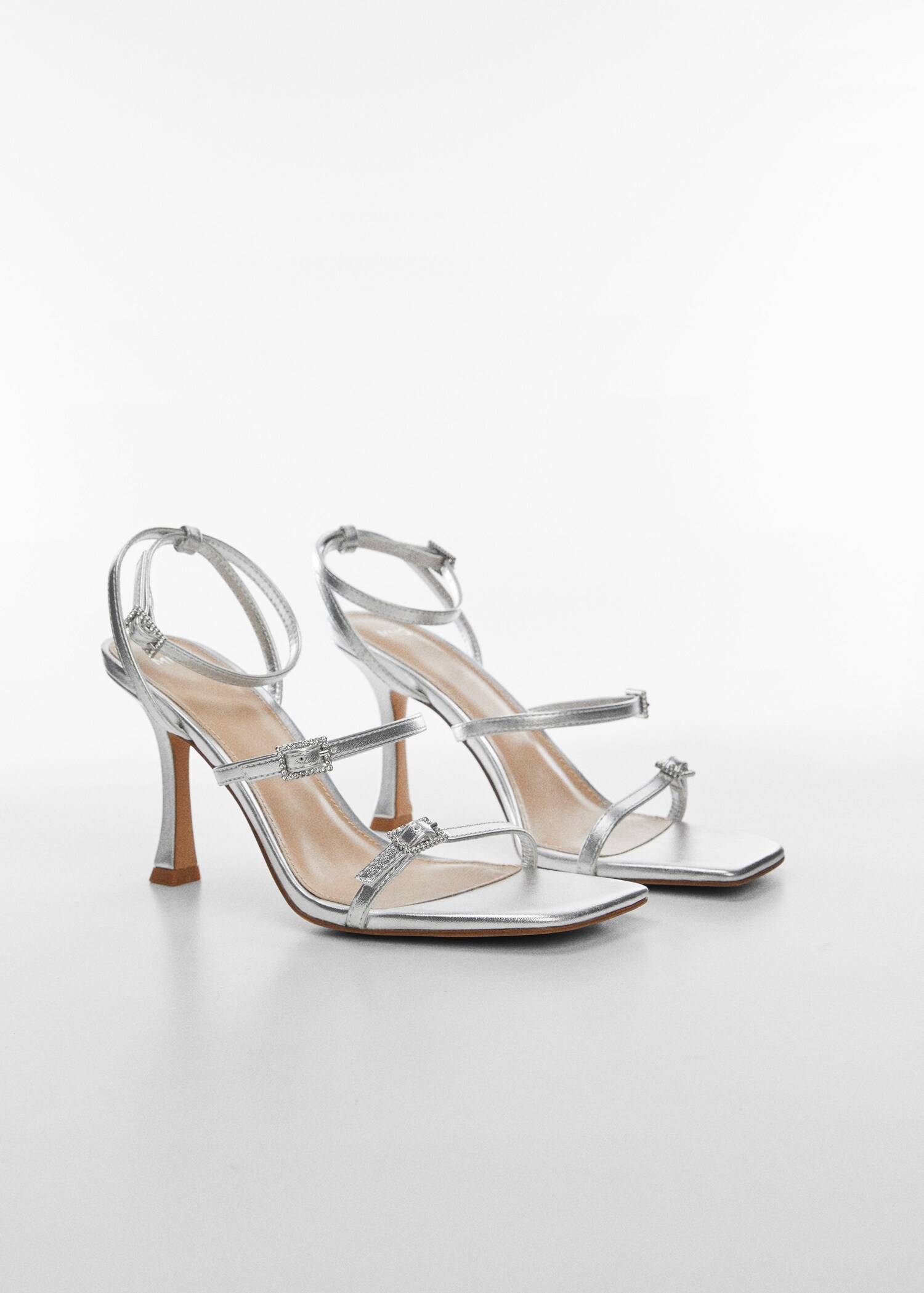 Metallic heel sandals - Medium plane