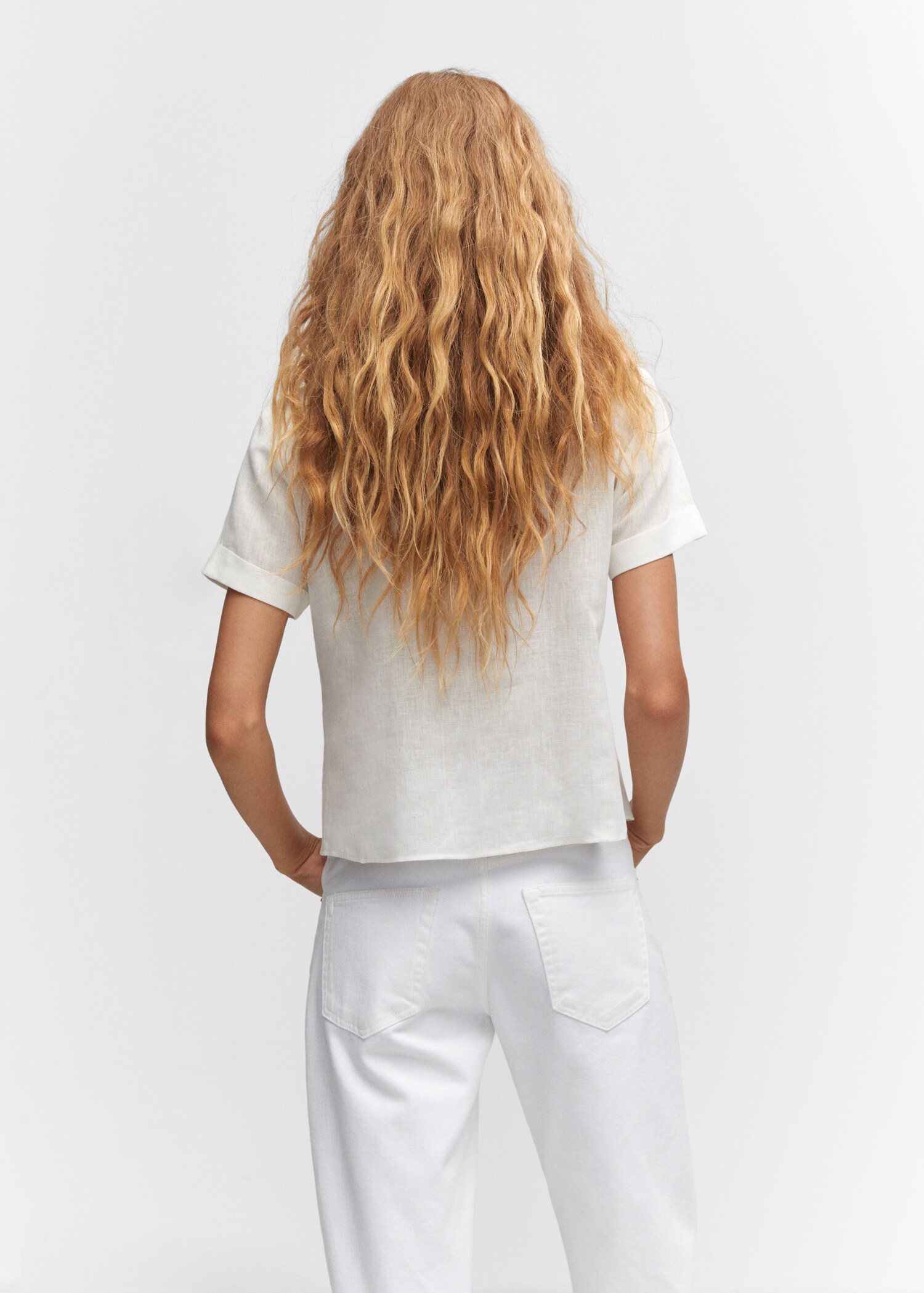Pleated linen shirt - Reverse of the article