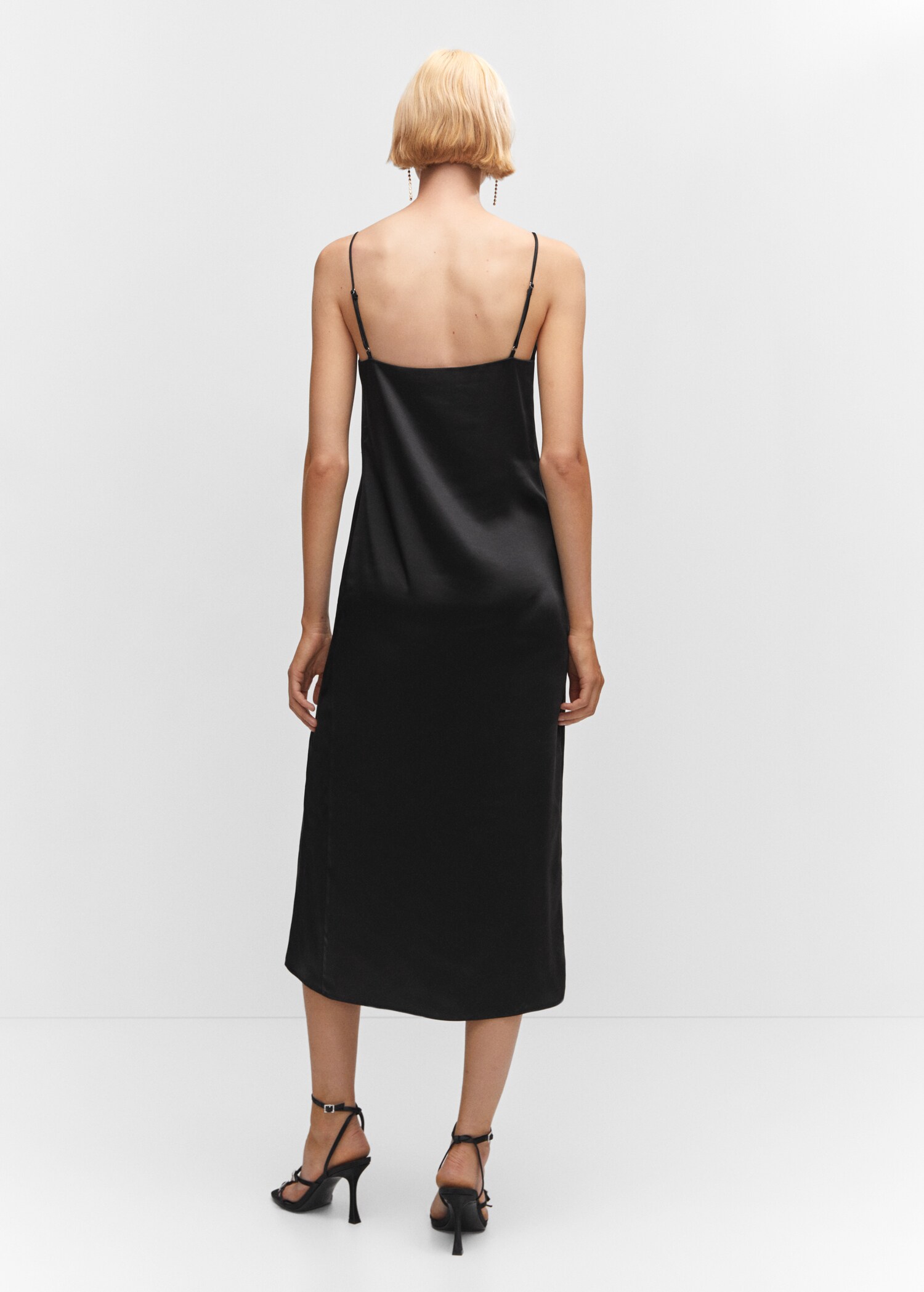 Vestido satinado abertura - Reverso del artículo