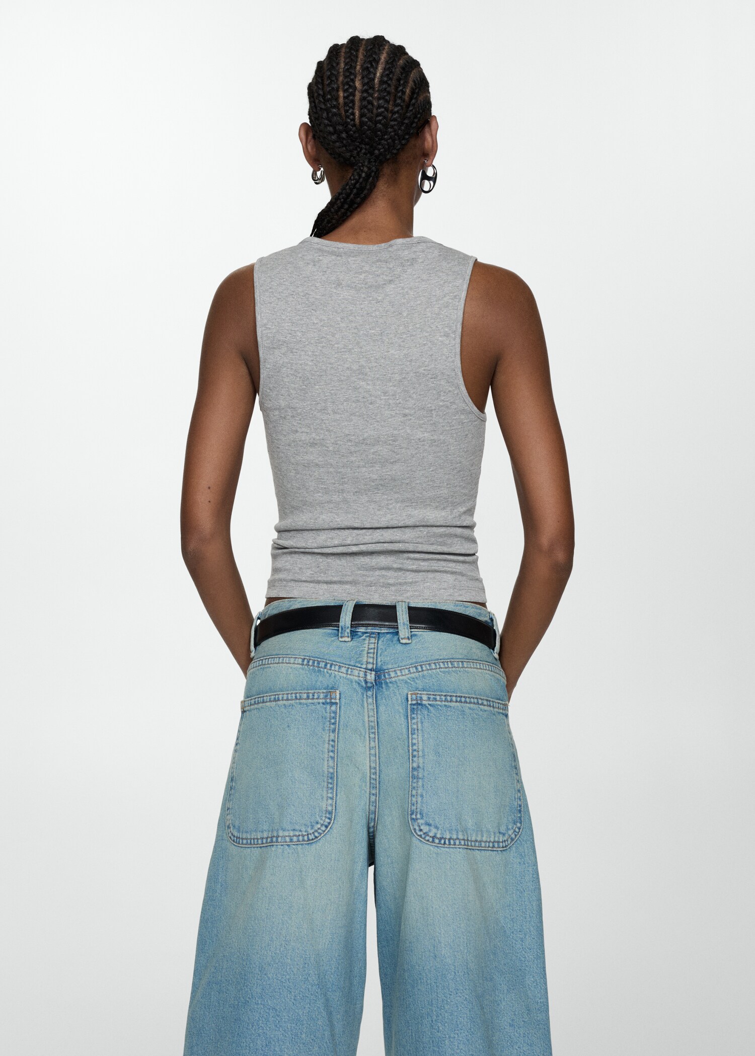 Knitted top with wide straps - Reverse of the article