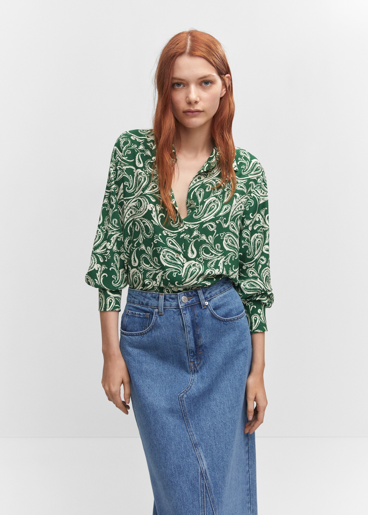 Printed flowy shirt - Medium plane