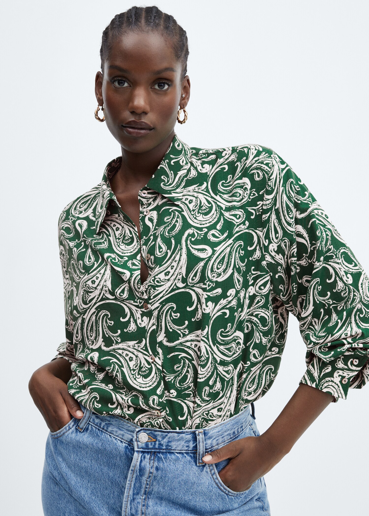 Printed flowy shirt - Details of the article 5