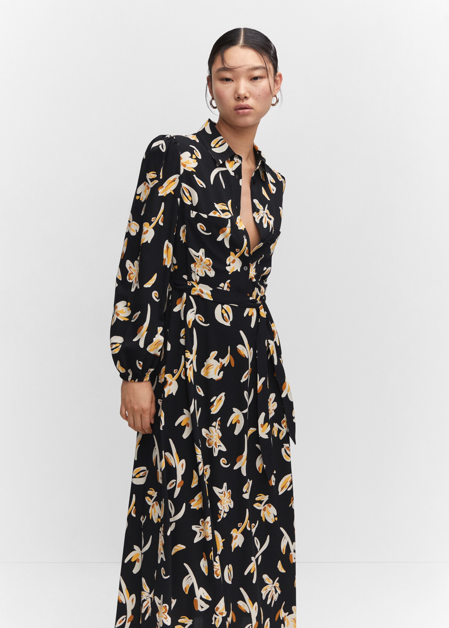 Printed shirt dress - Medium plane